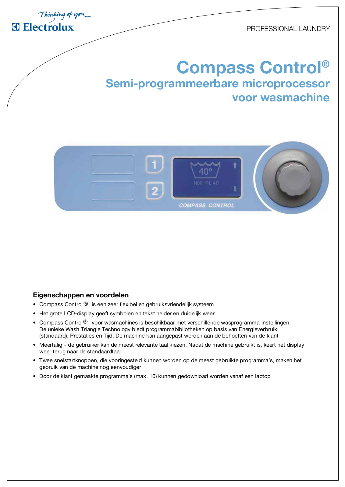 Electrolux COMPASS CONTROL DATASHEET