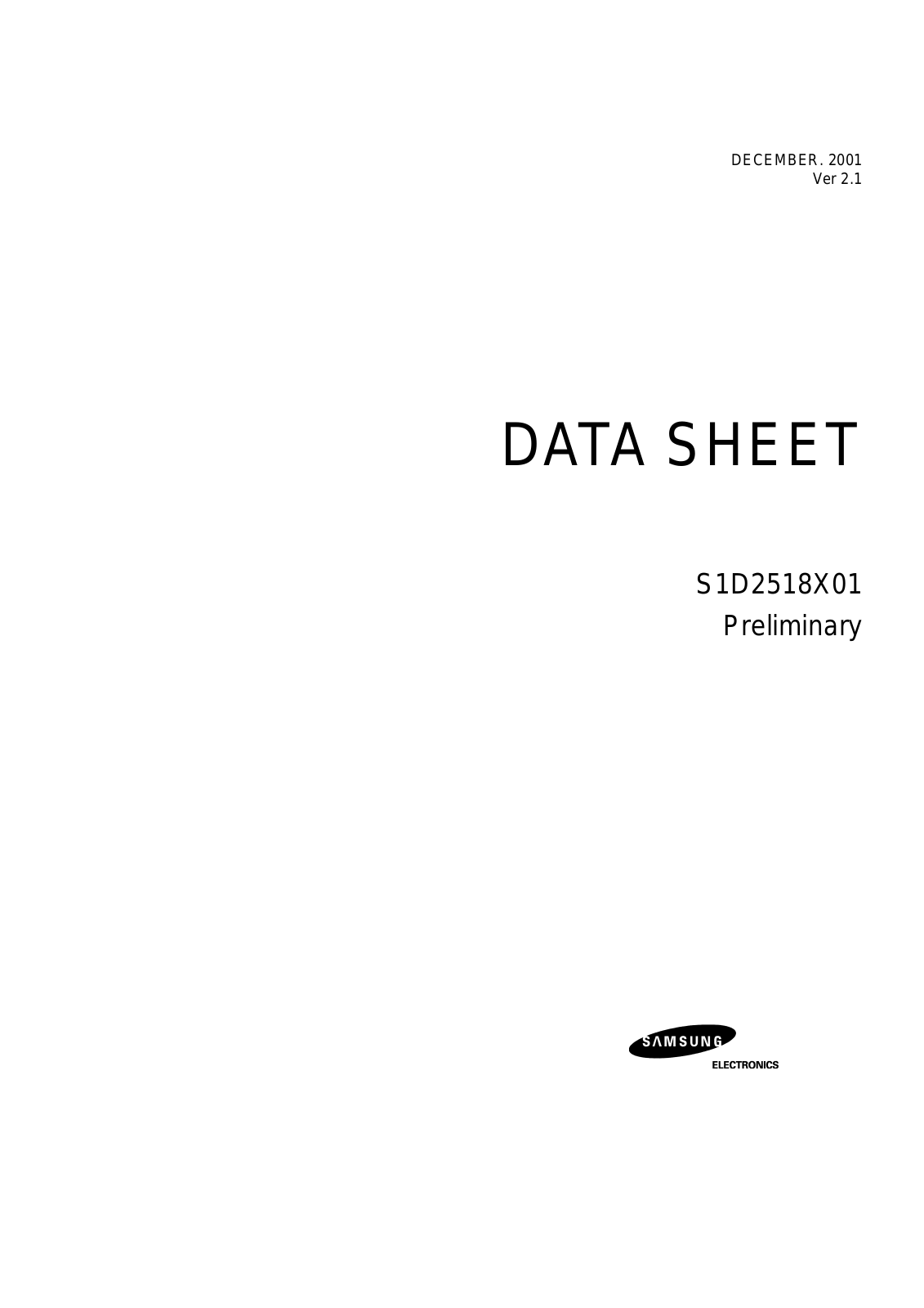 Samsung S1D2518X01 Datasheet