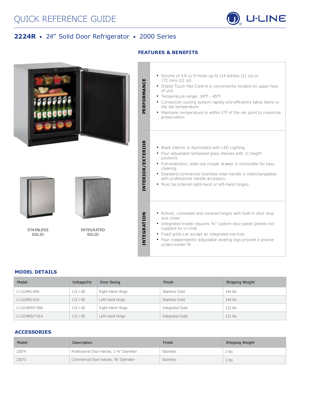 U-Line U-2224RINT-00A User Manual