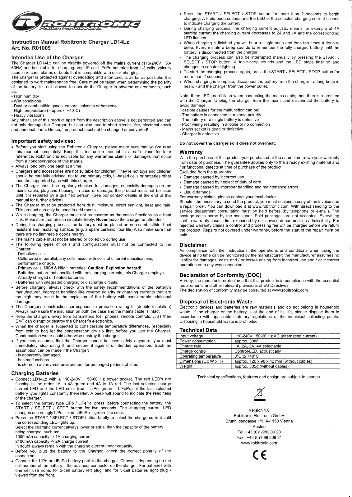 Robitronic R01009 User guide - ManualMachine.com