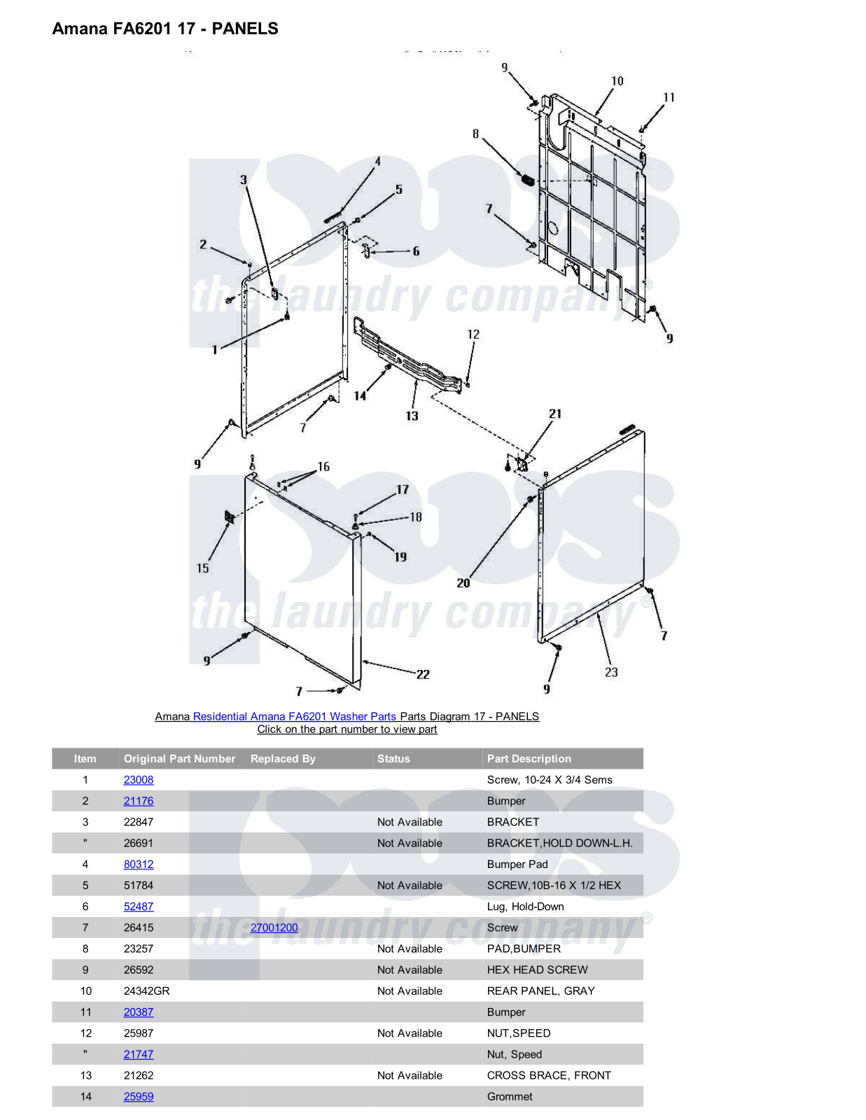 Amana FA6201 Parts Diagram