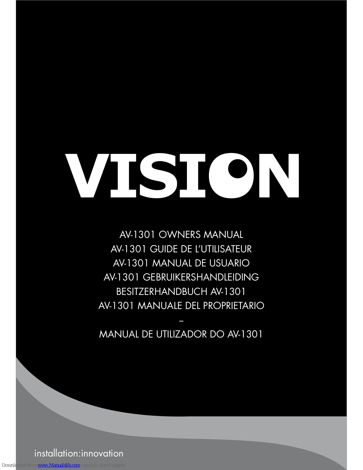 Vision AV-1301 Owner's Manual