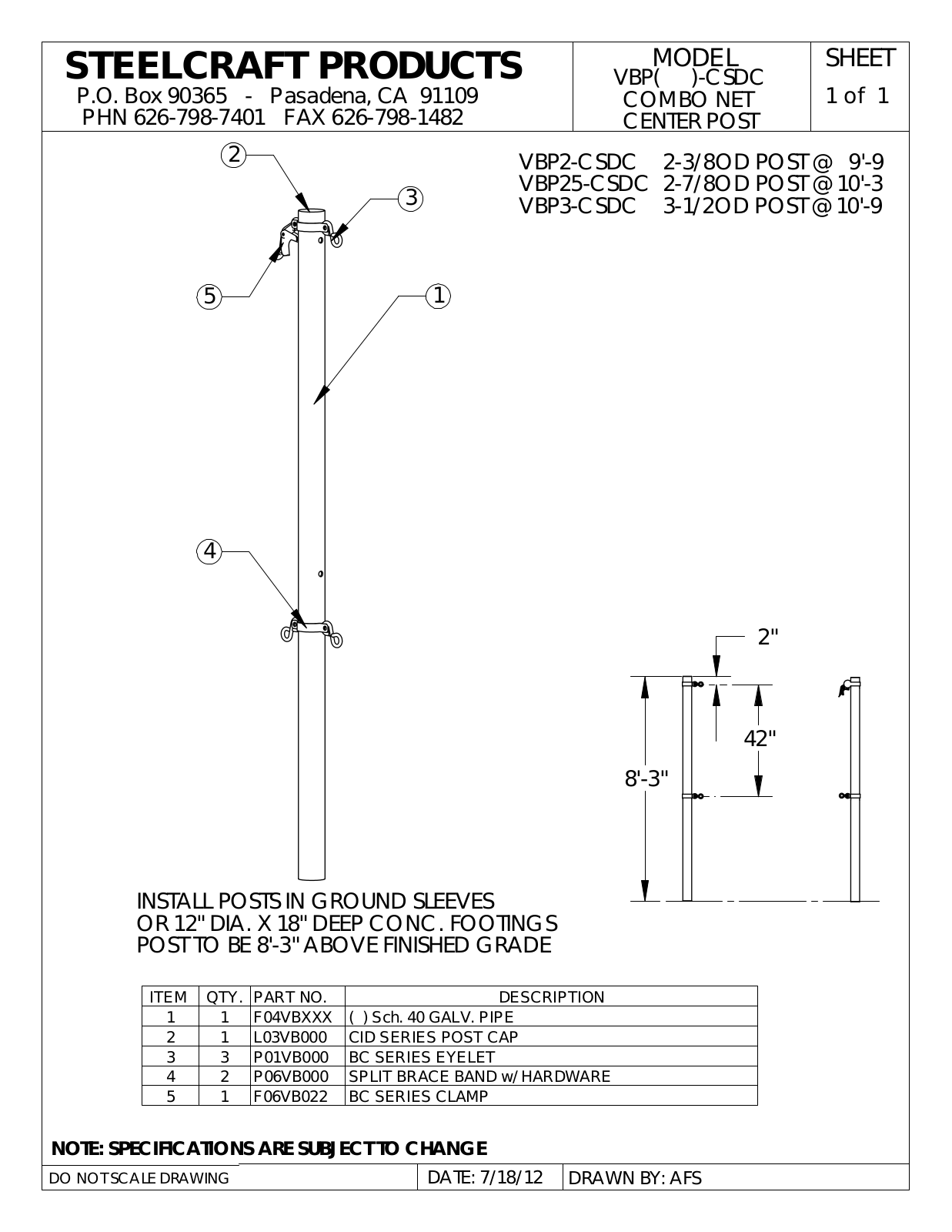 LA STEELCRAFT VBP25-CSDC User Manual