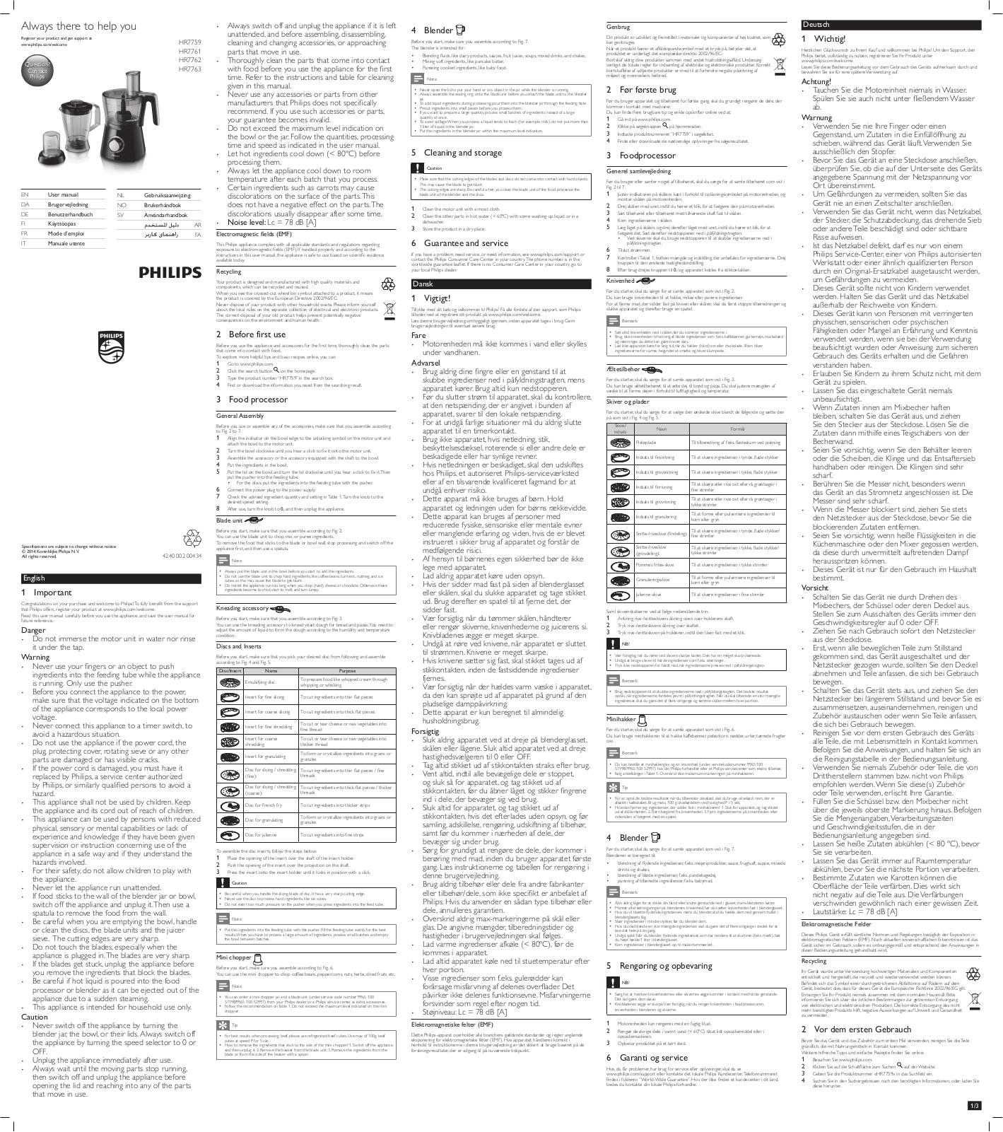 Philips HR7759 User Manual