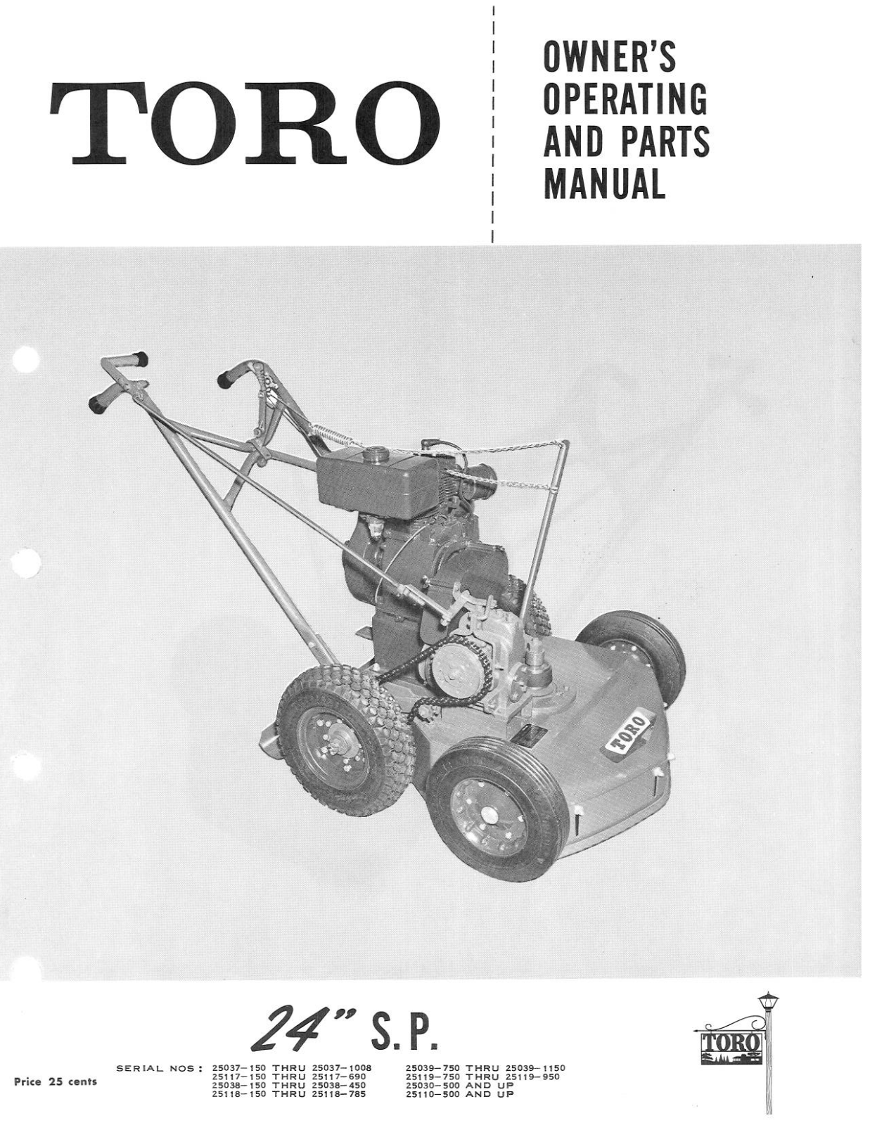 Toro 25030, 25037, 25038, 25039, 25110 Operator's Manual