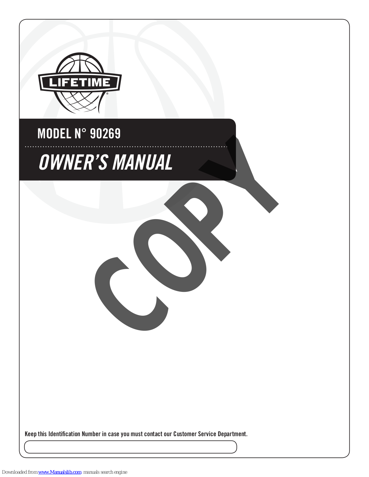 Lifetime 90269 Owner's Manual