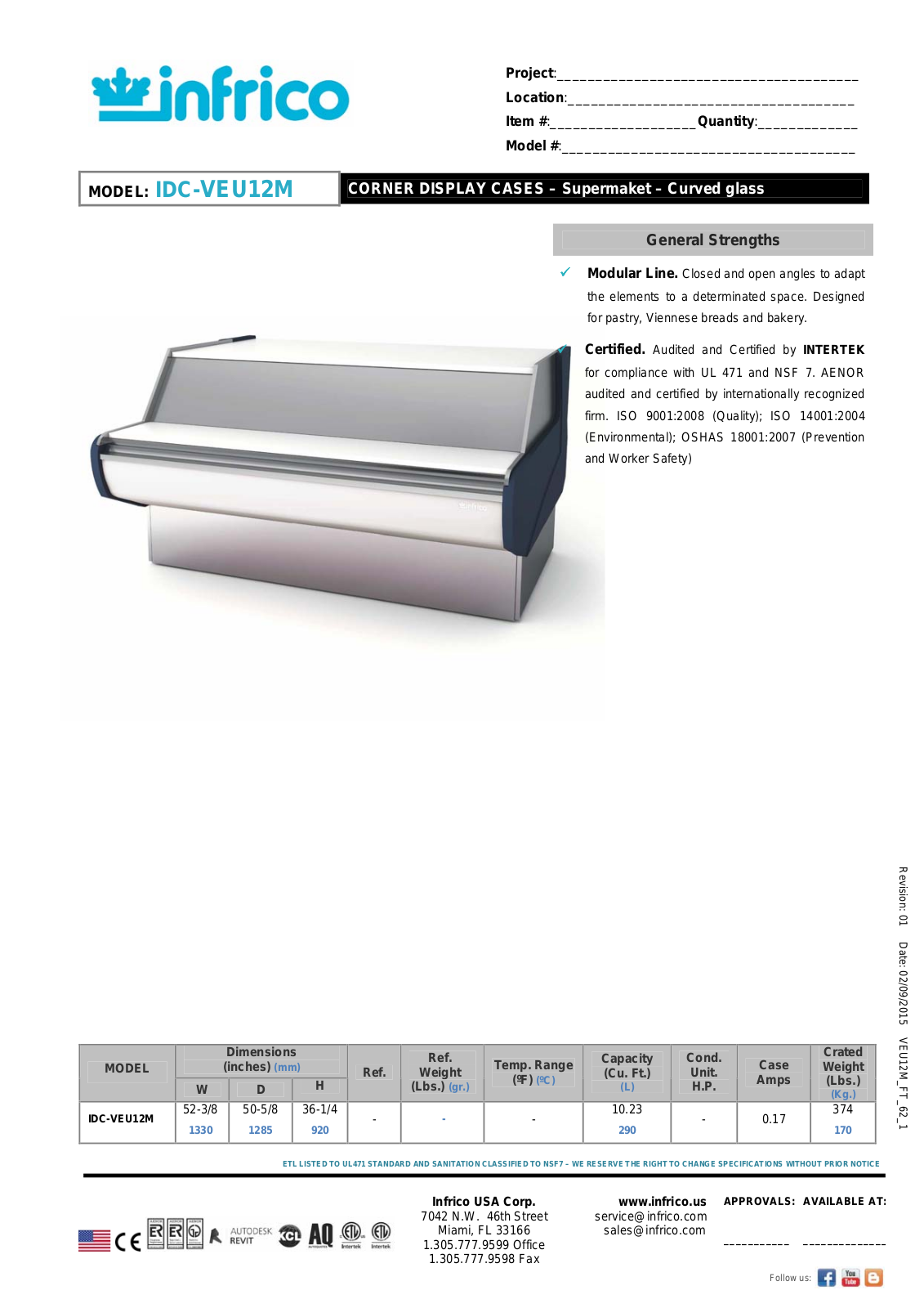 Infrico IDC-VEU12M User Manual