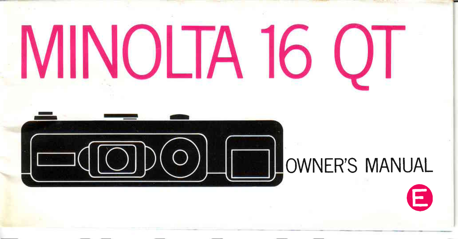 MINOLTA 16 QT Owner's Manual