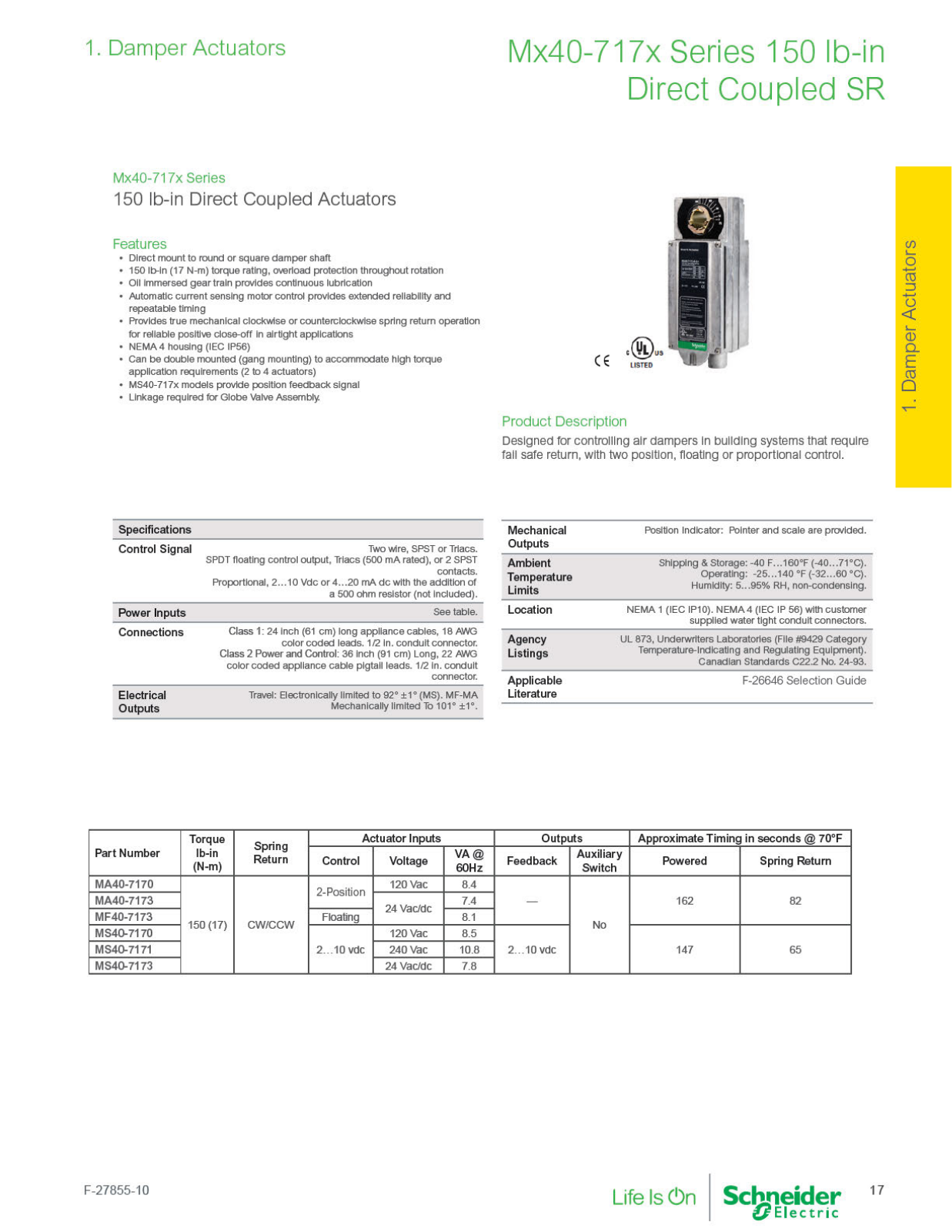 Schneider Electric Mx40-717x Series Catalog Page