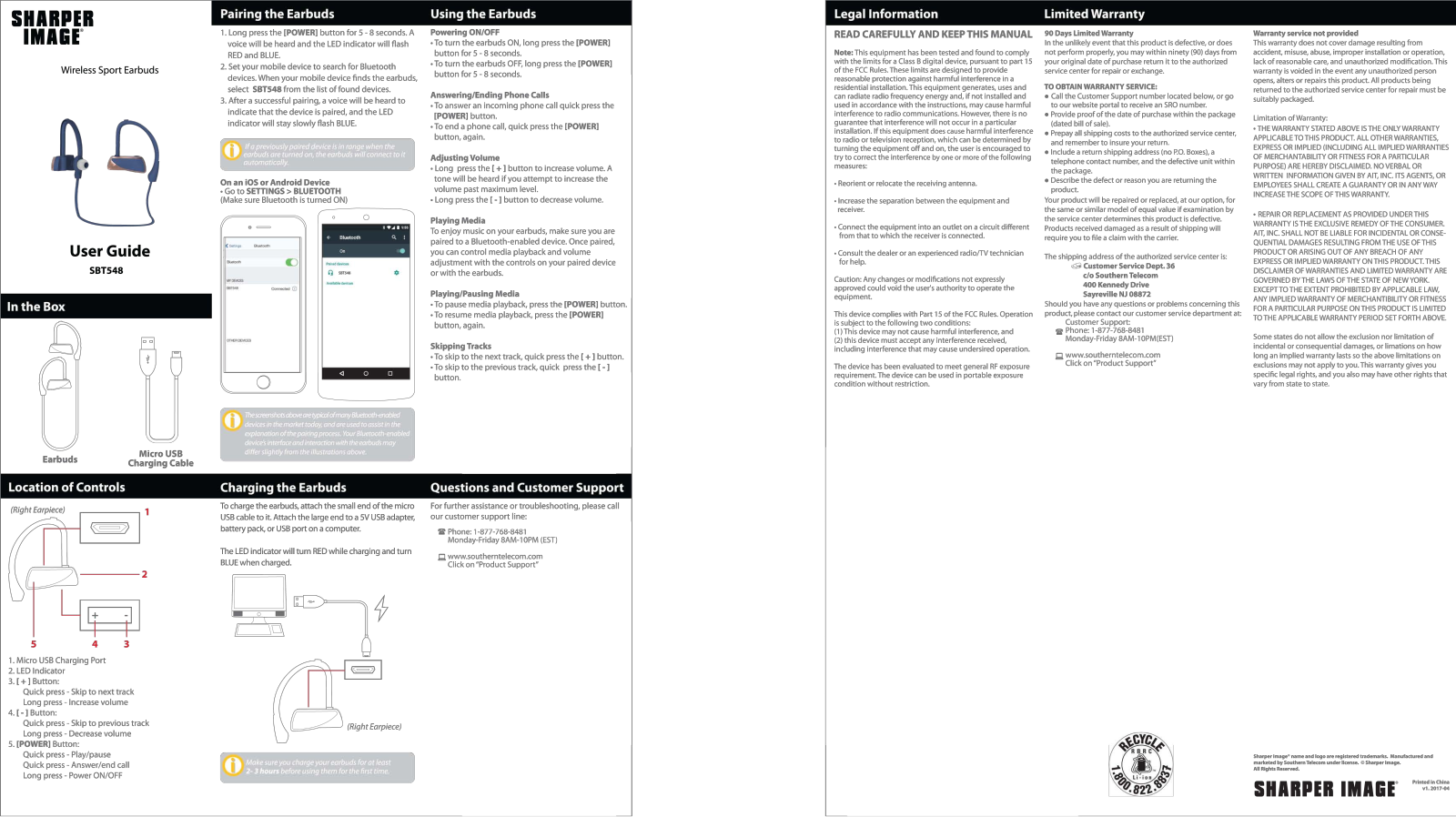 Sharper image SBT548 User Manual