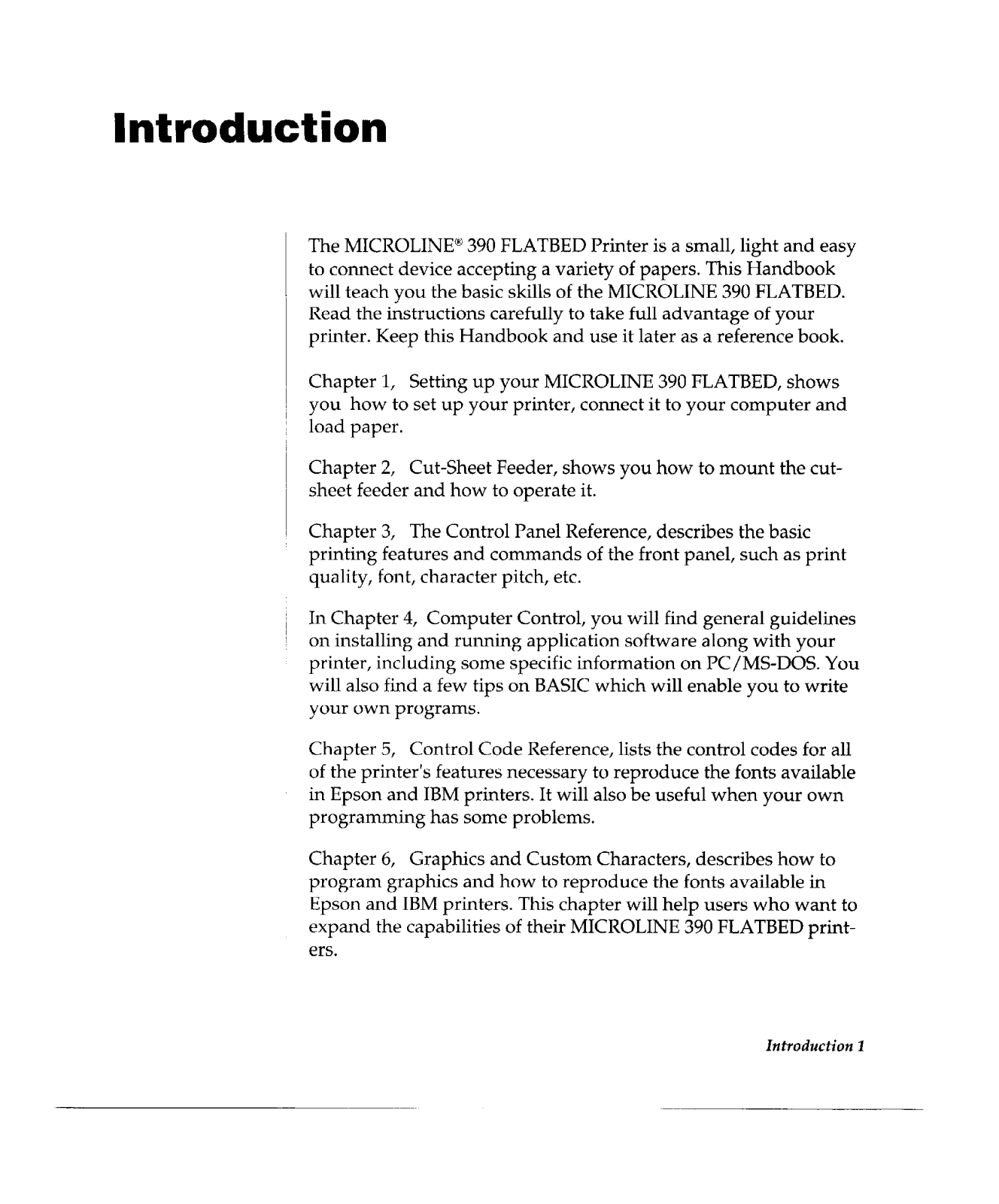 OKI Microline 390 Flatbed Technical Reference Guide