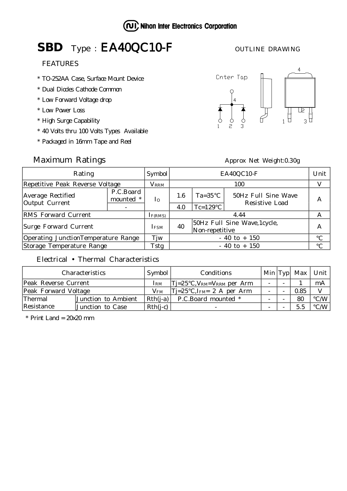 Datasheet EA40QC10-F Datasheet (NIHON) - ManualMachine.com
