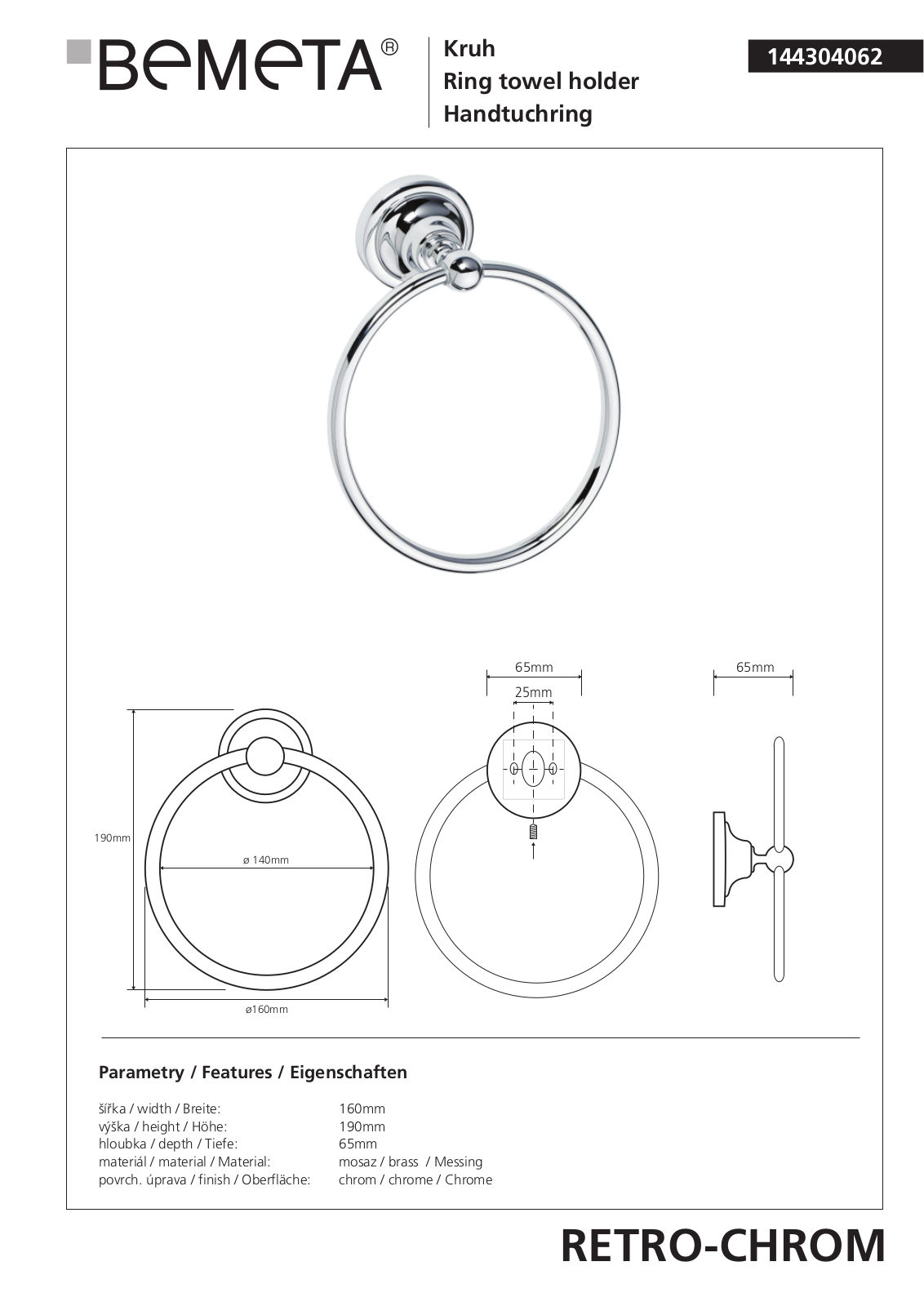 Bemeta RETRO - BRONZ 144304062 User guide - ManualMachine.com