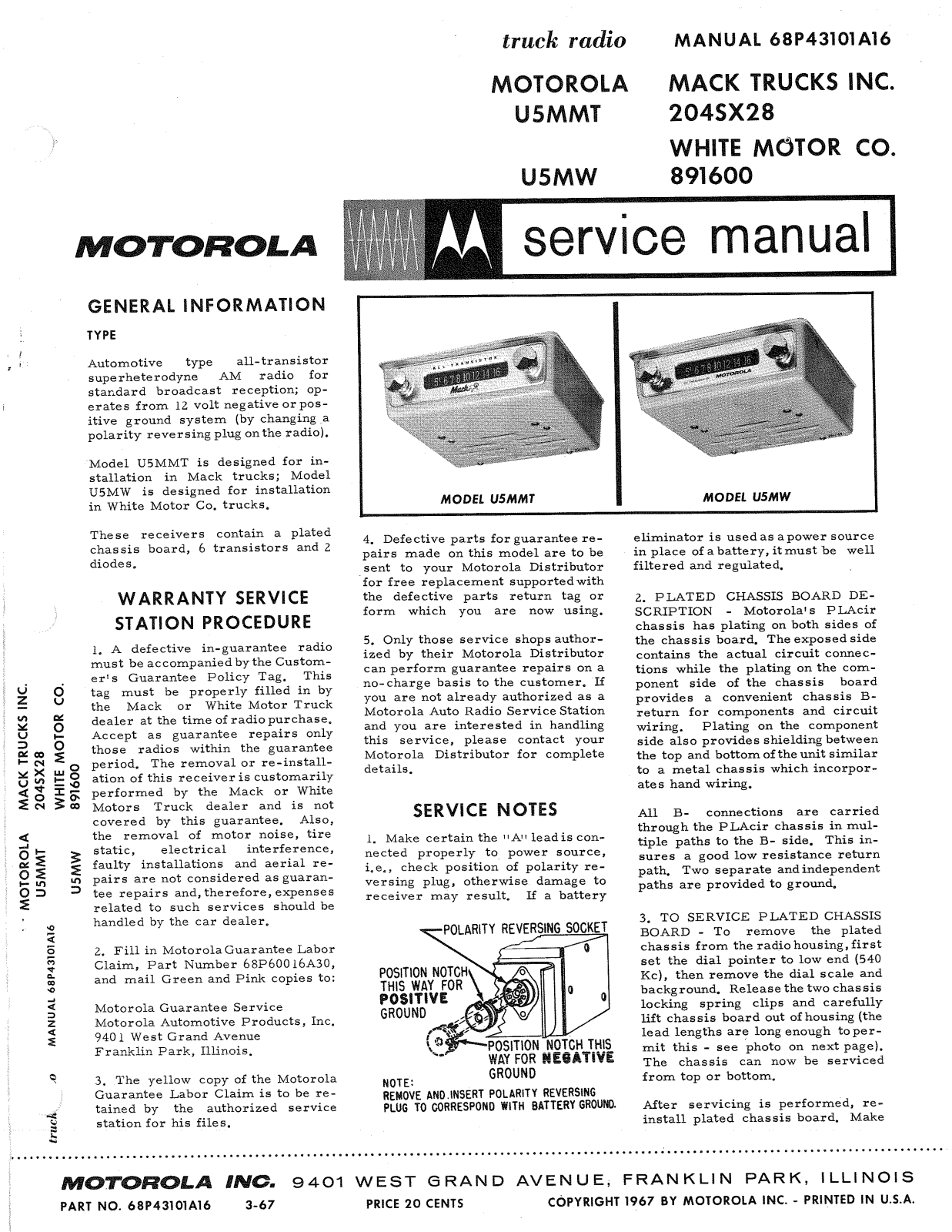 Moth Audio U-5-MMT, U-5-MW Service manual