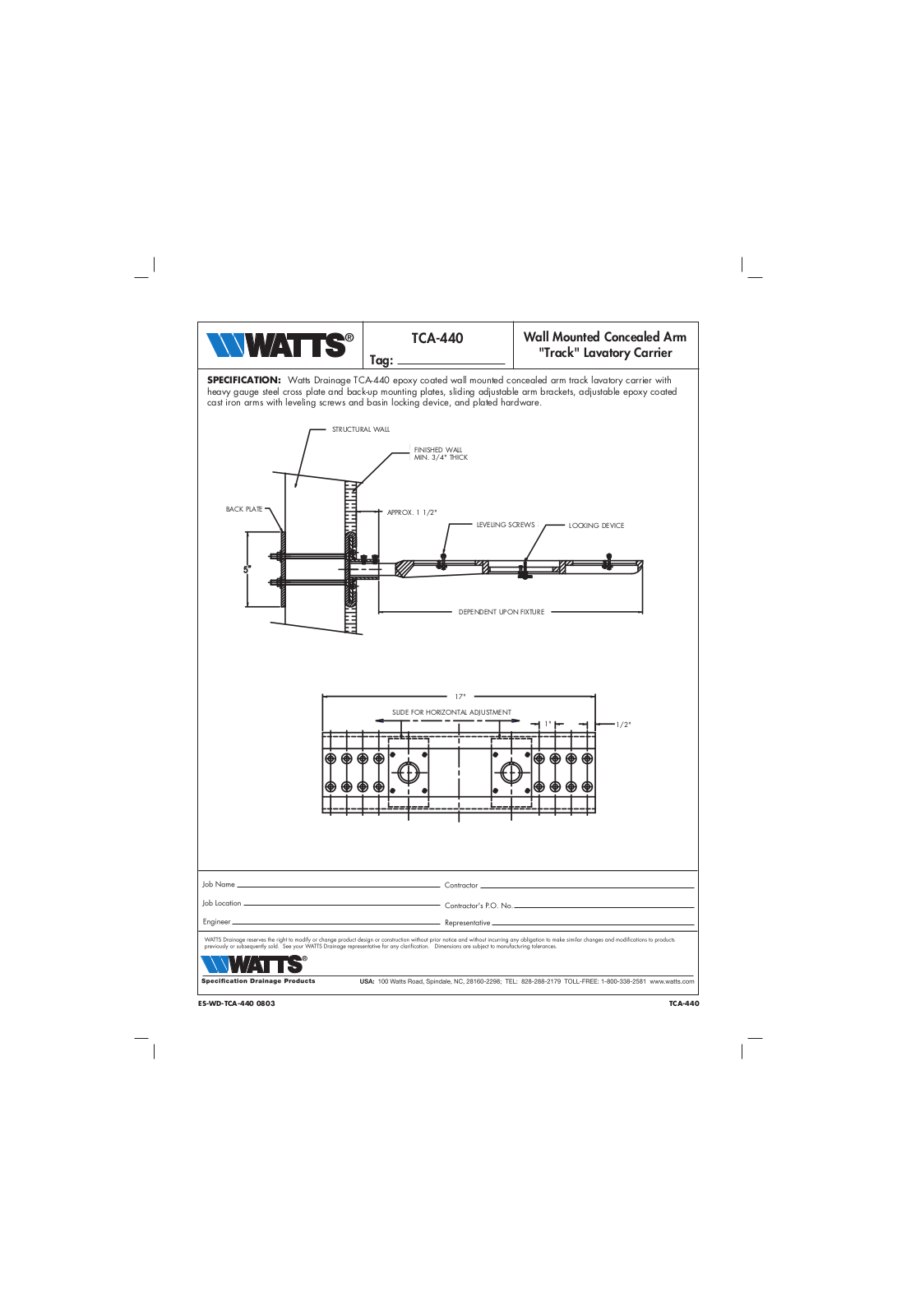 Watts TCA-440 User Manual