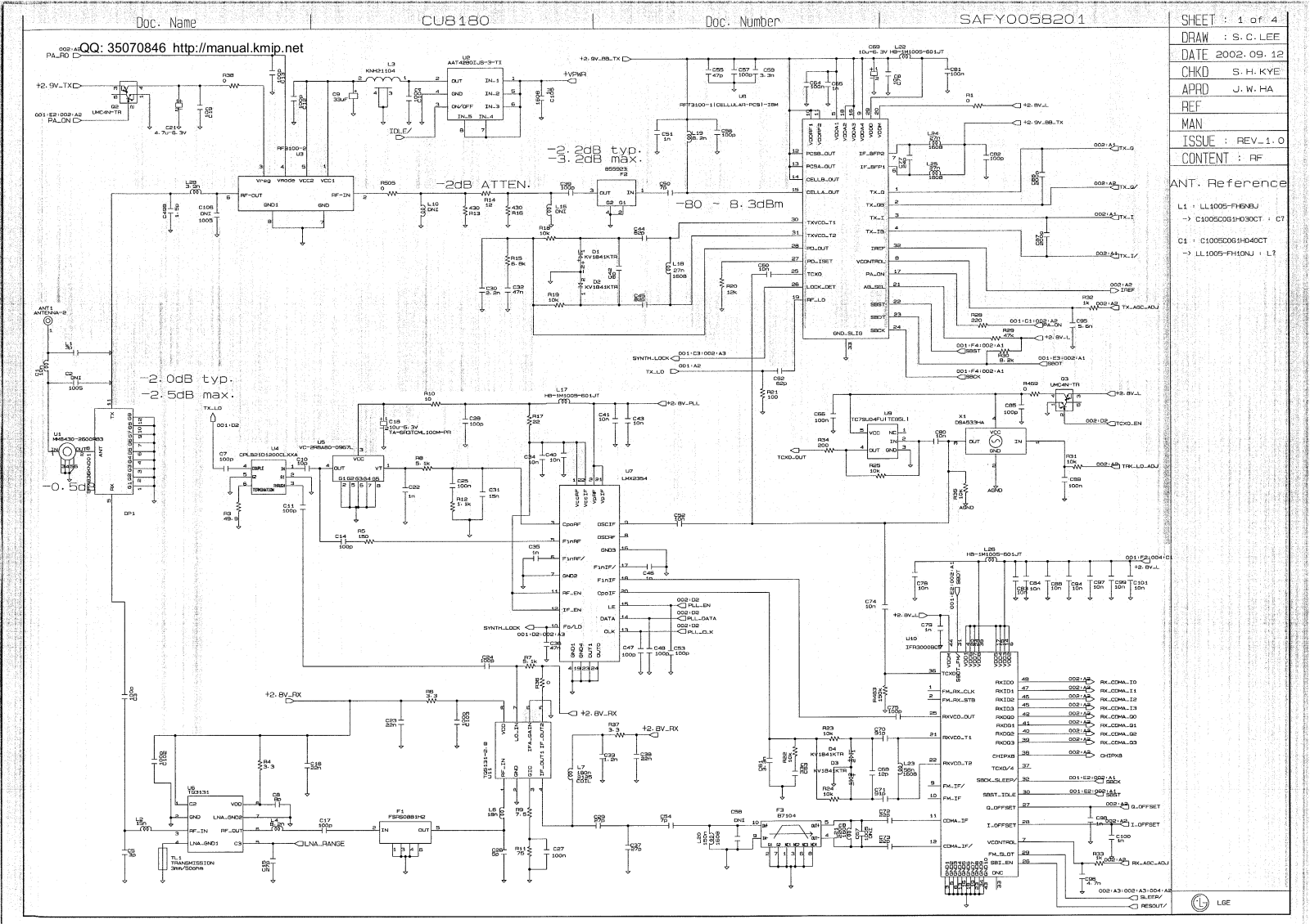 LG CU8180 Circuit diagrams