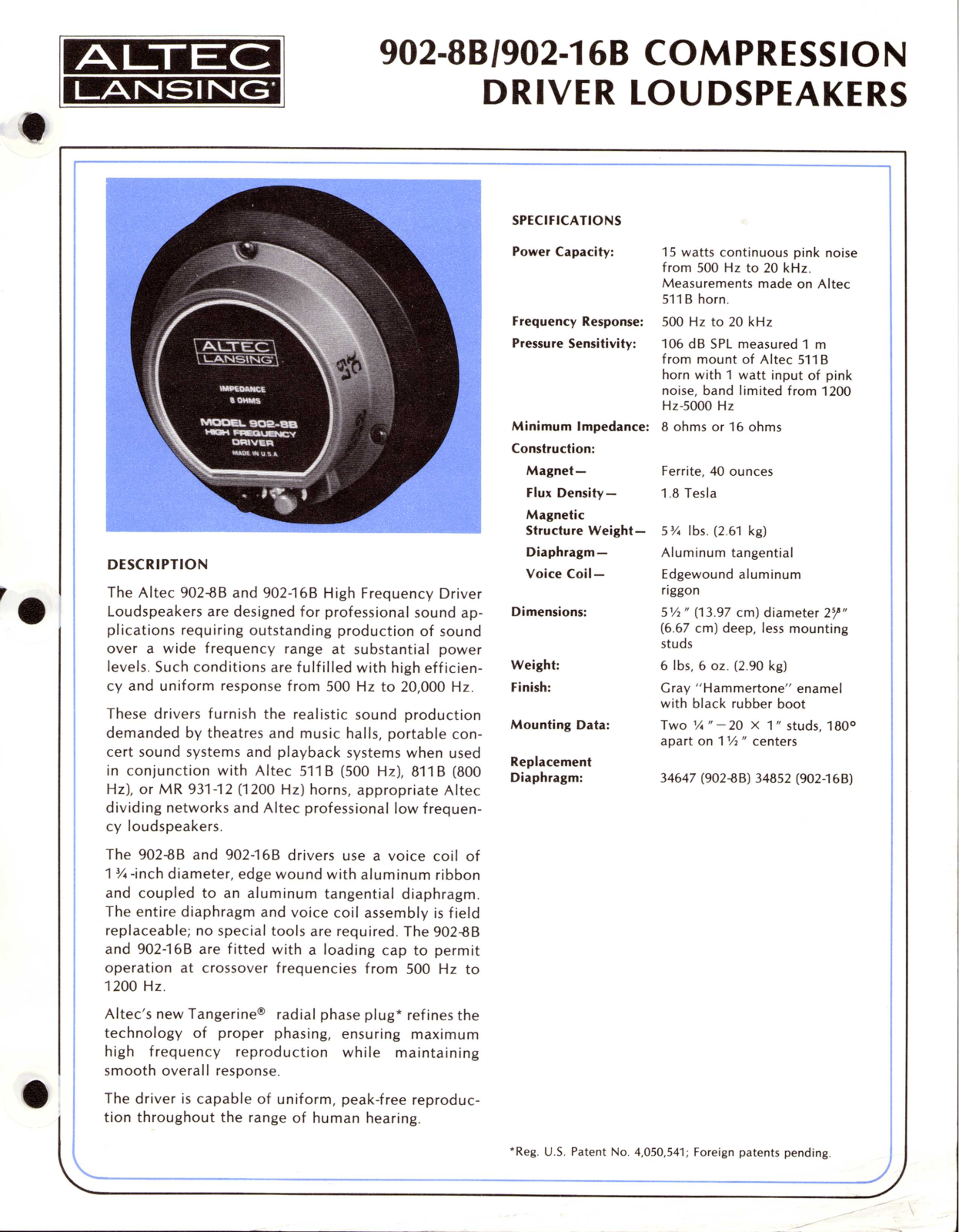 Altec lansing 902-16B, 902-8B User Manual