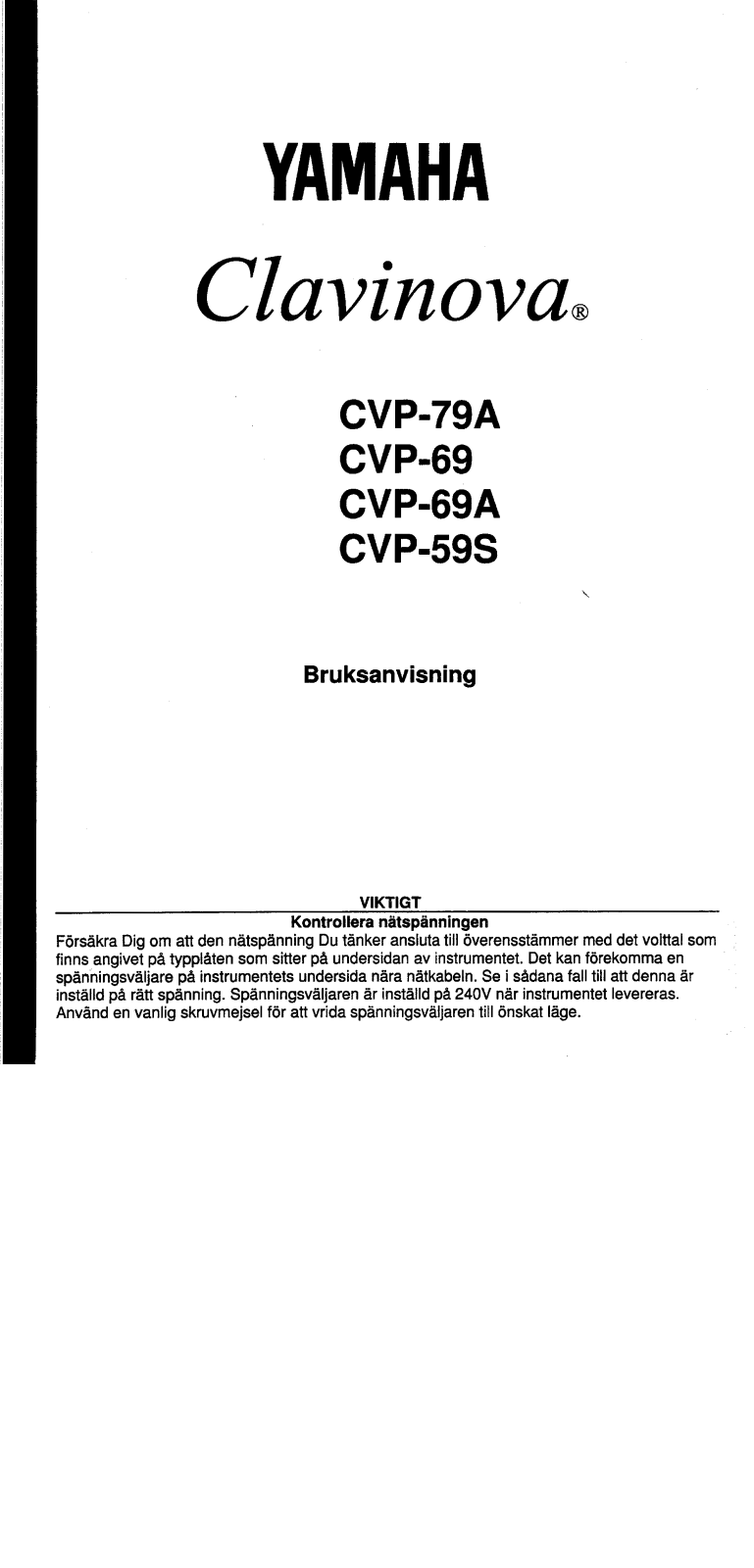 Yamaha CVP-79A, CVP-69, CVP-69A, CVP-59S User Manual