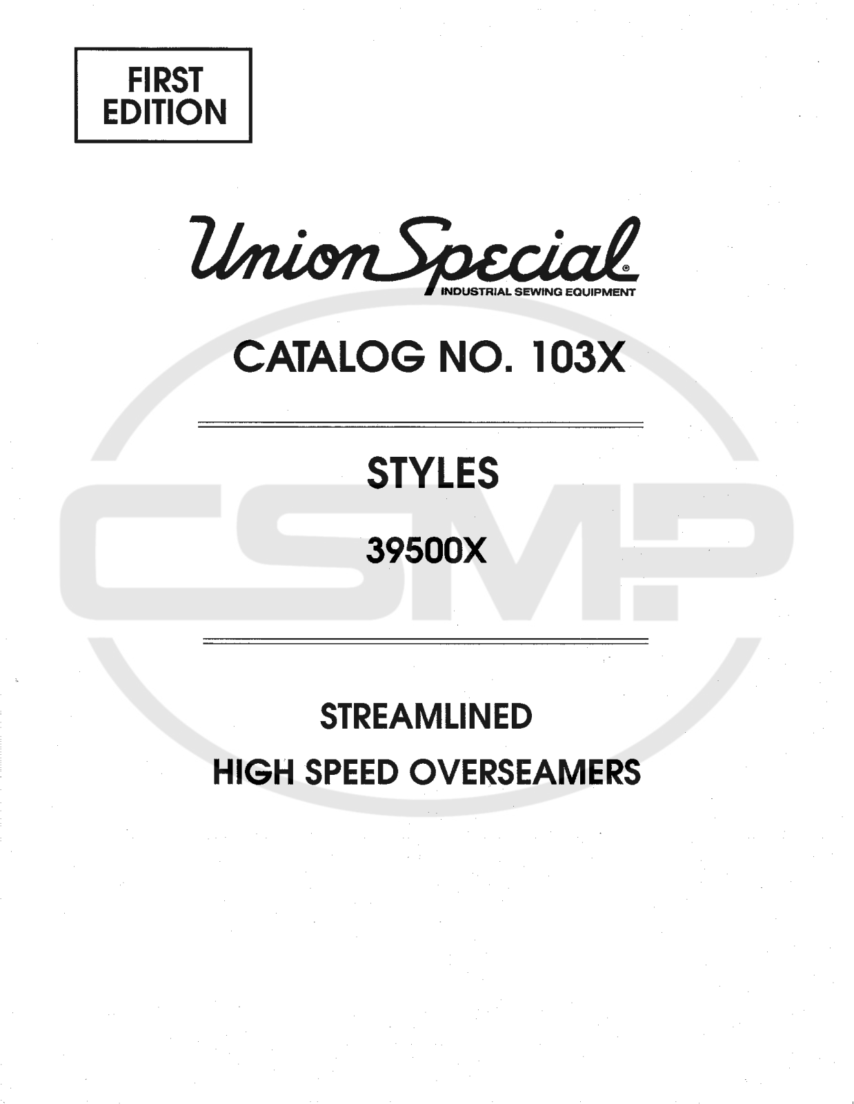 Union Special 103X Parts Book