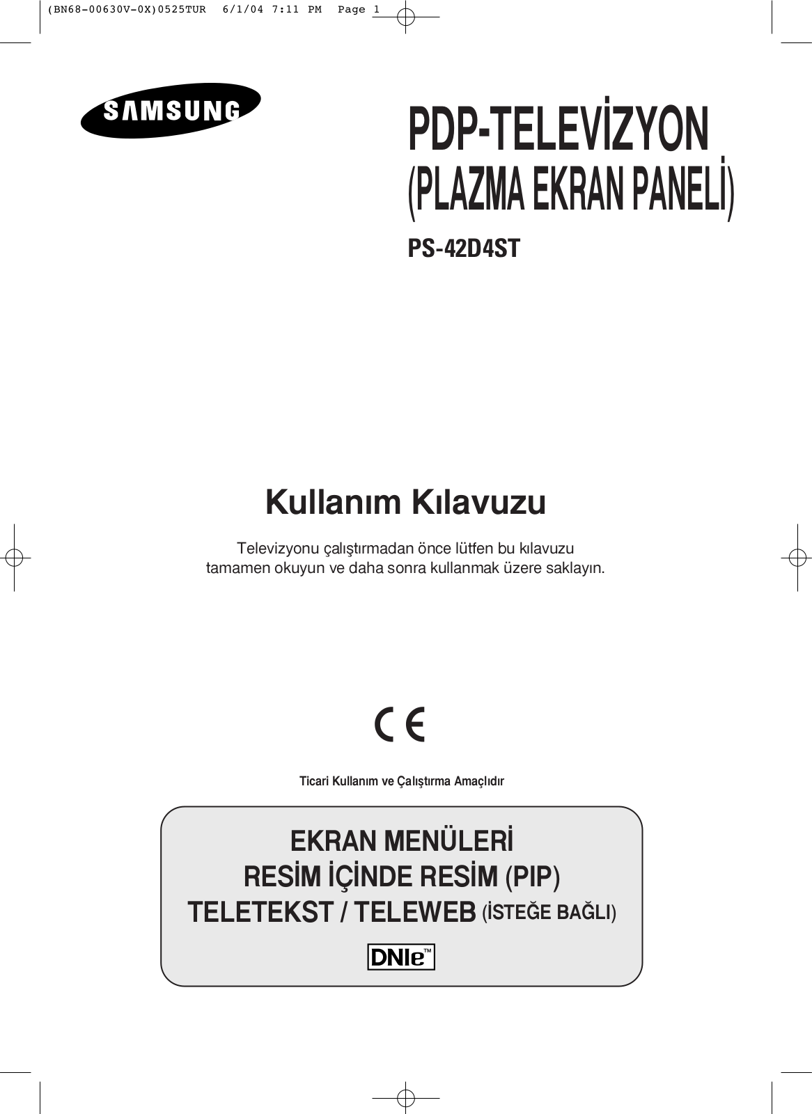 Samsung PS-42D4ST User Manual