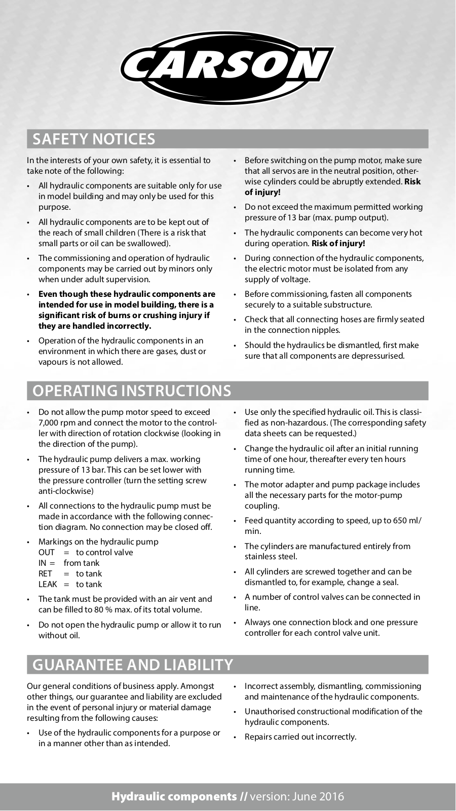 Carson Modellsport 500907512 Instruction Manual