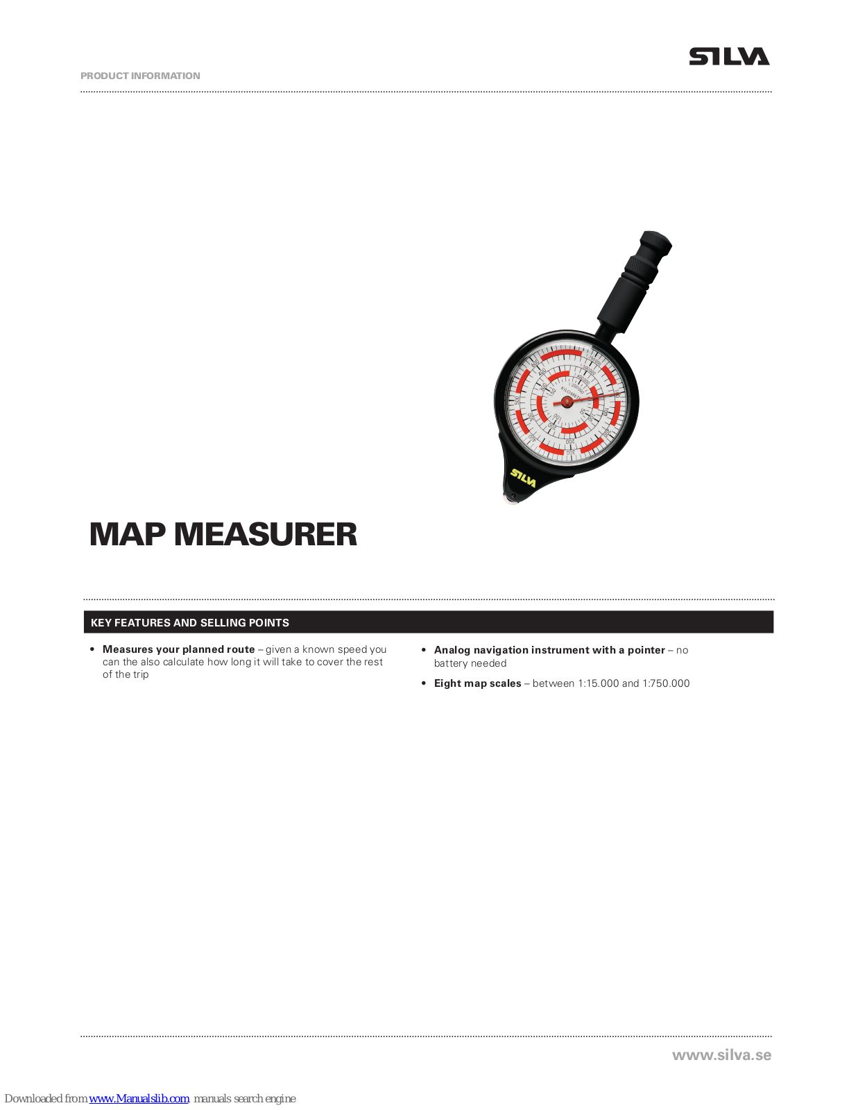 Silva MAP MEASURER Product Information - ManualMachine.com