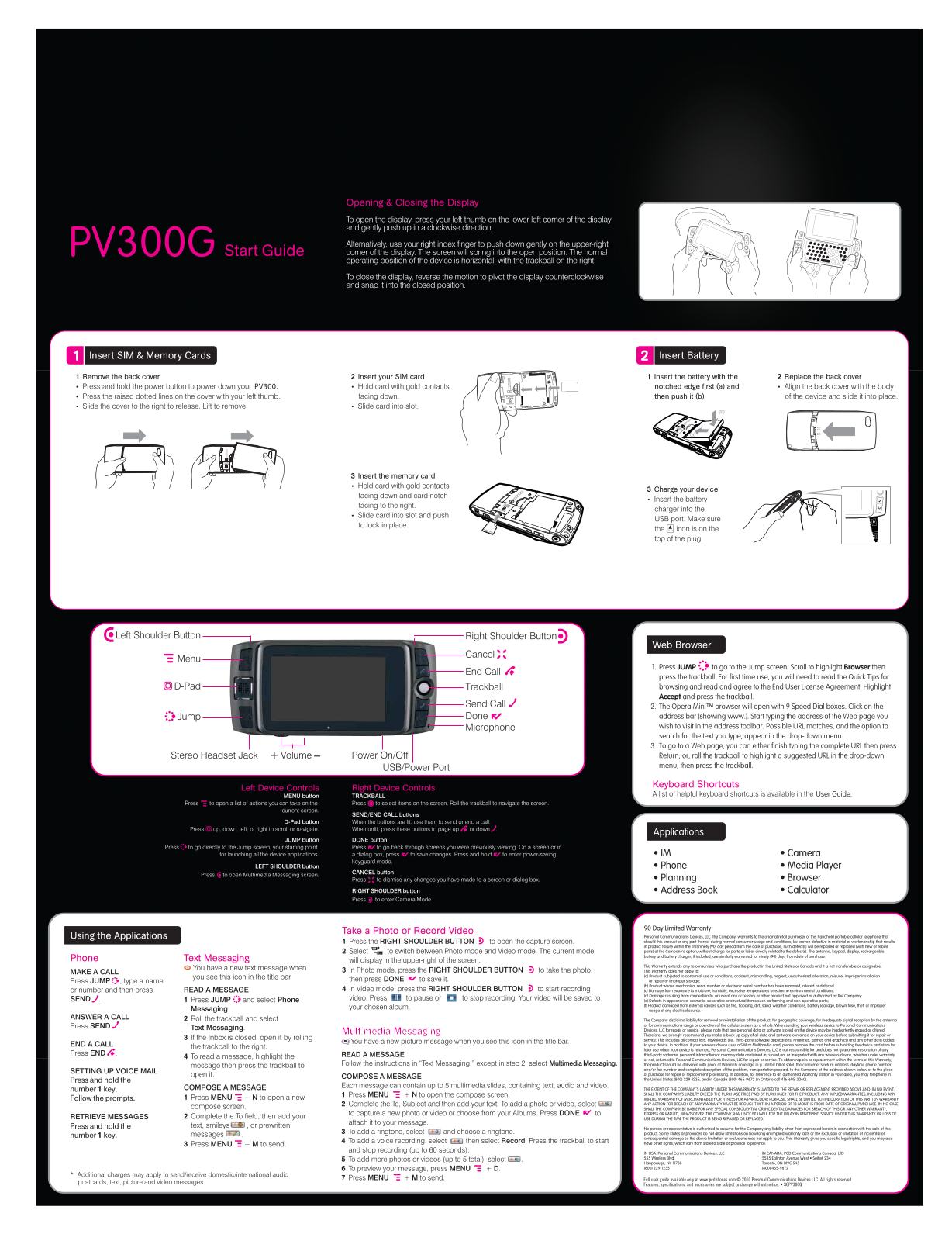 PCD PV300G Start Guide