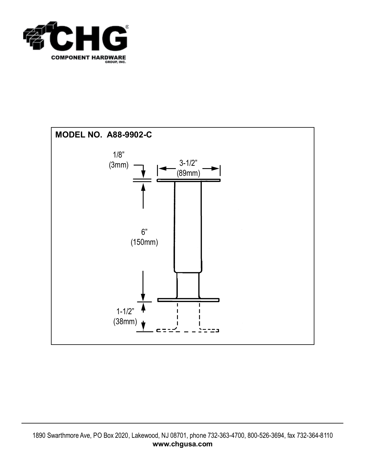 Component Hardware A88-9902-C Drawing