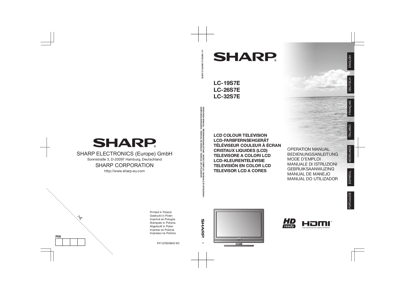 SHARP LC-26DV200E User Manual