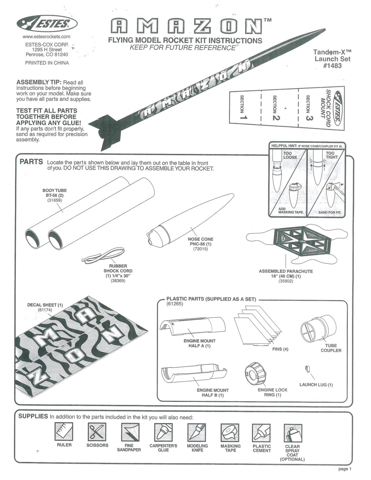 ESTES Amazon User Manual