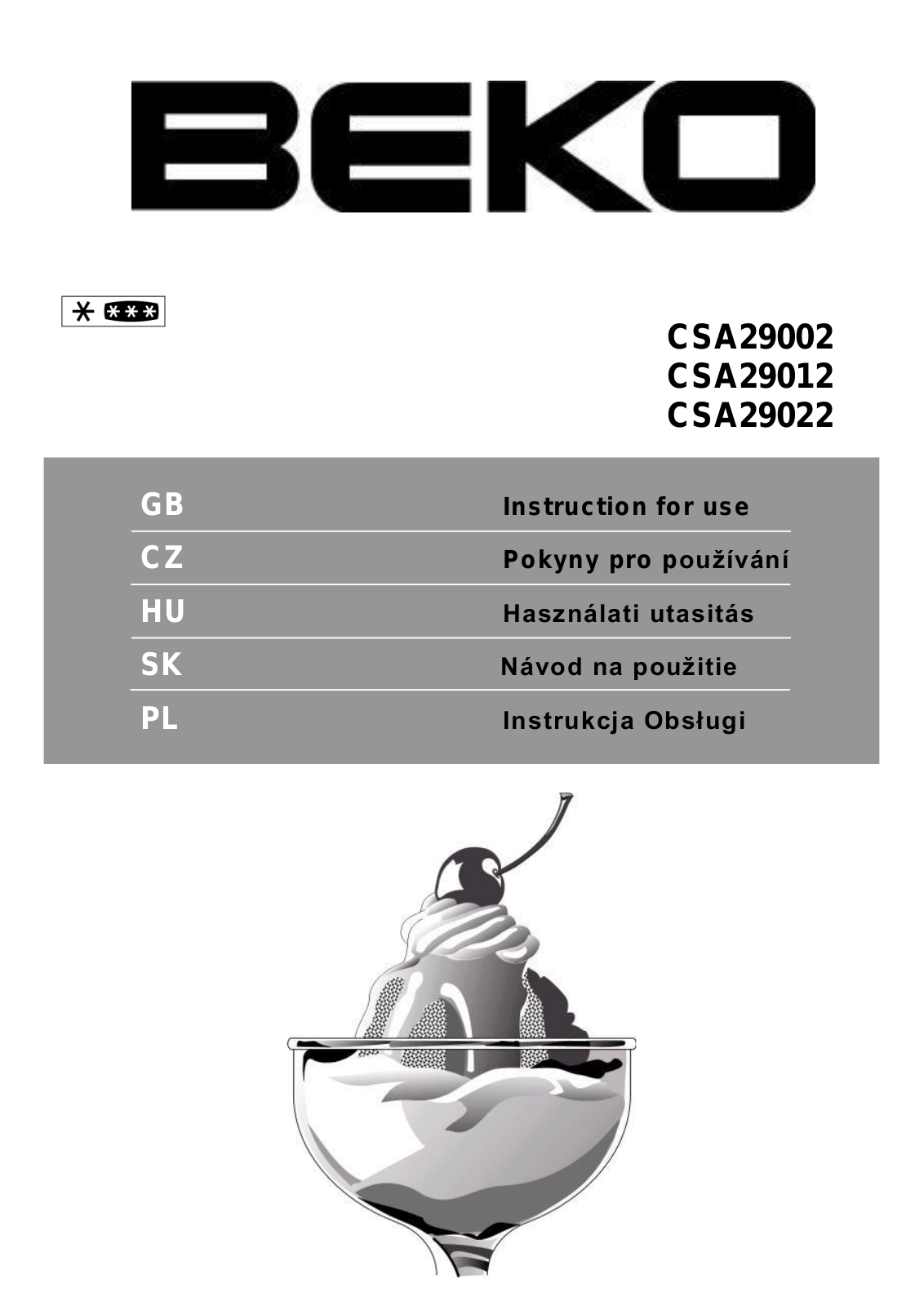 Beko CSA 29022 X User Manual