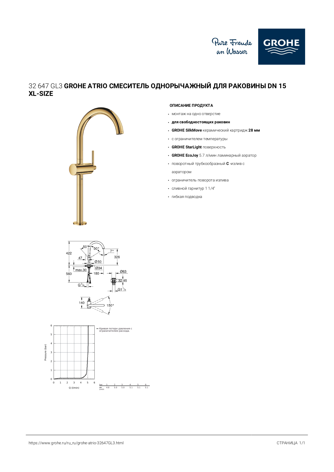 Grohe 32647GL3 User guide