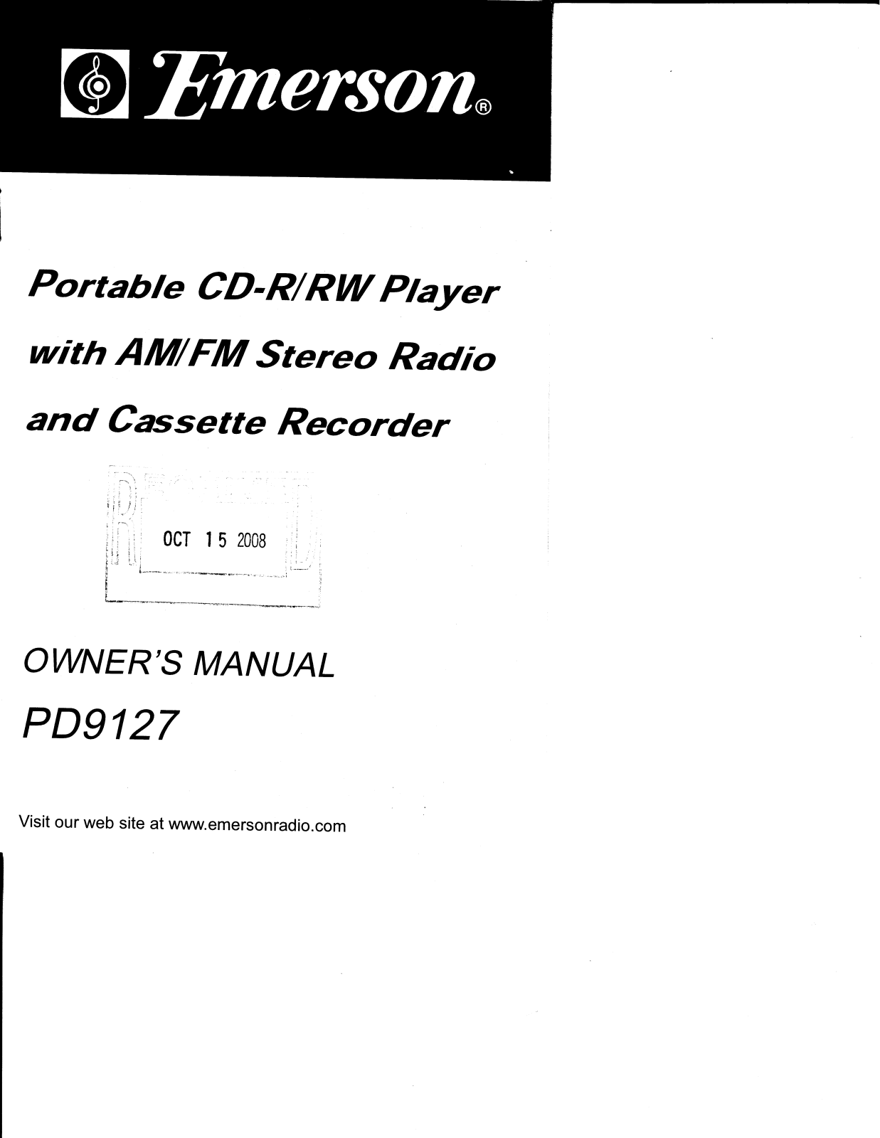 Emerson PD9127 User Manual - ManualMachine.com