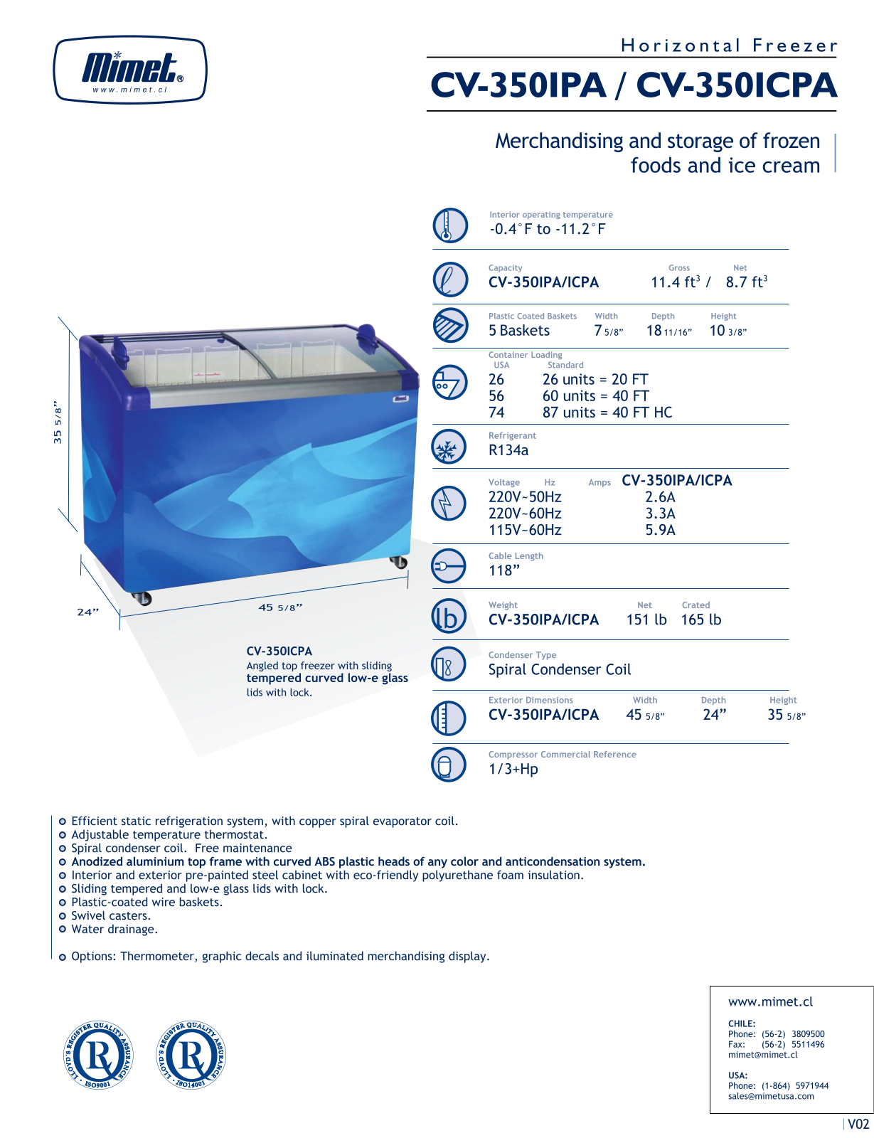 Mimet CV-350ICPA User Manual