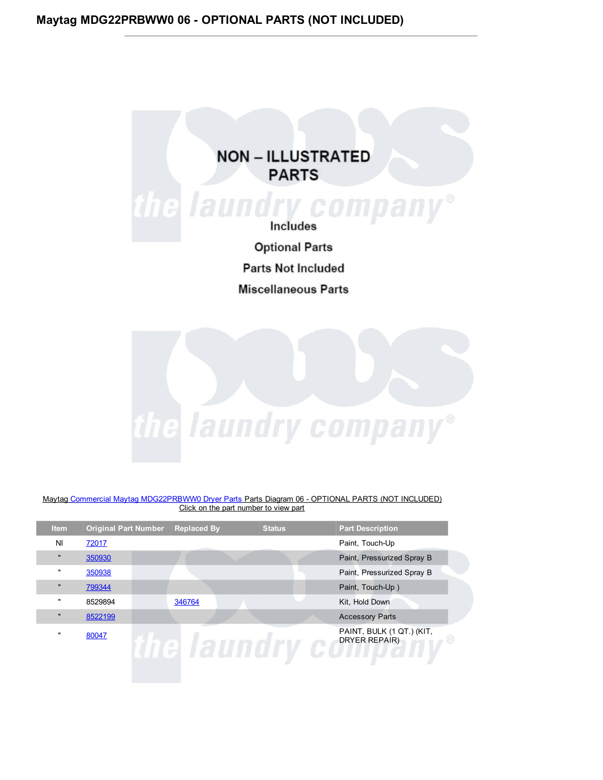 Maytag MDG22PRBWW0 Parts Diagram