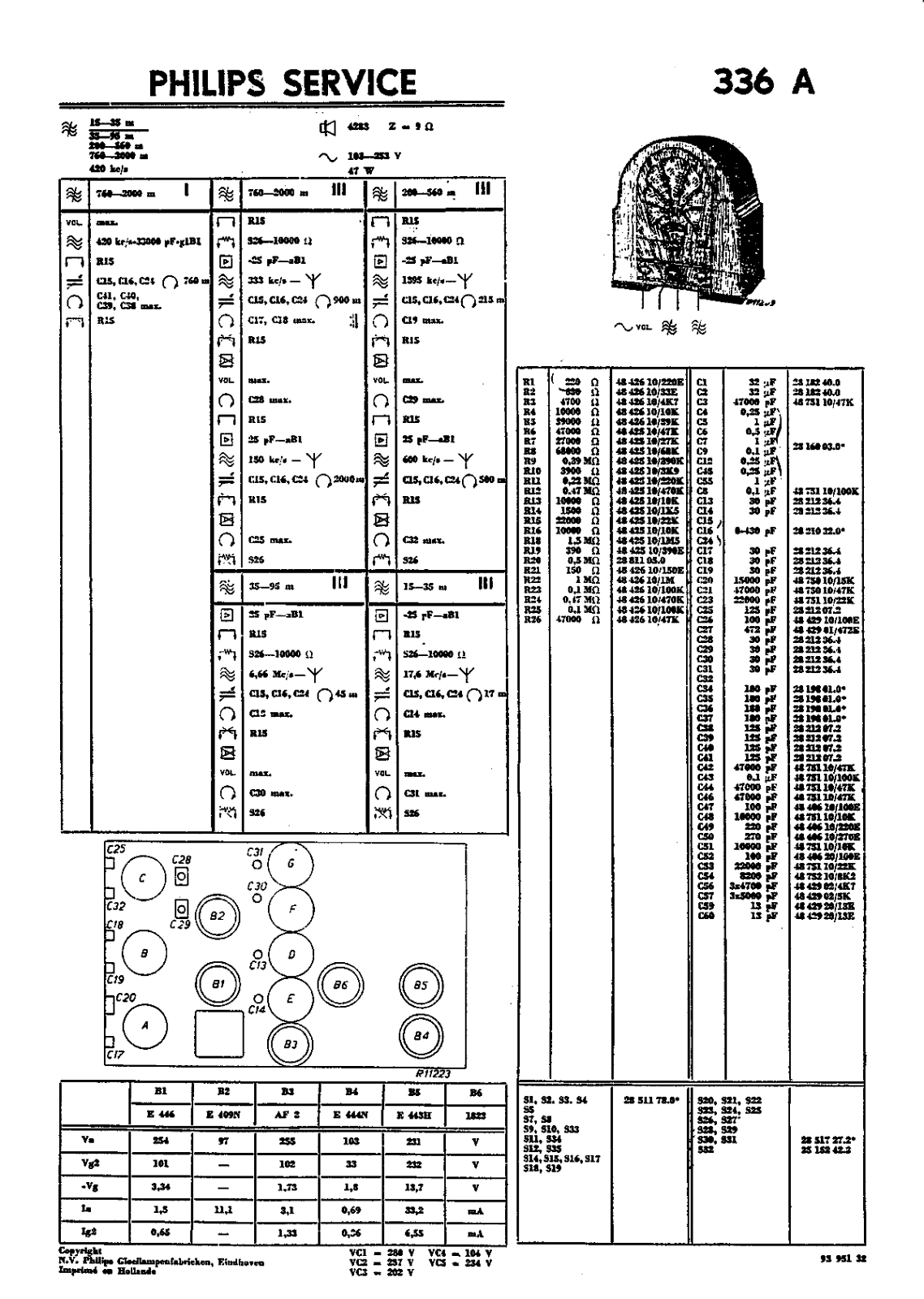 Philips 336-A Schematic