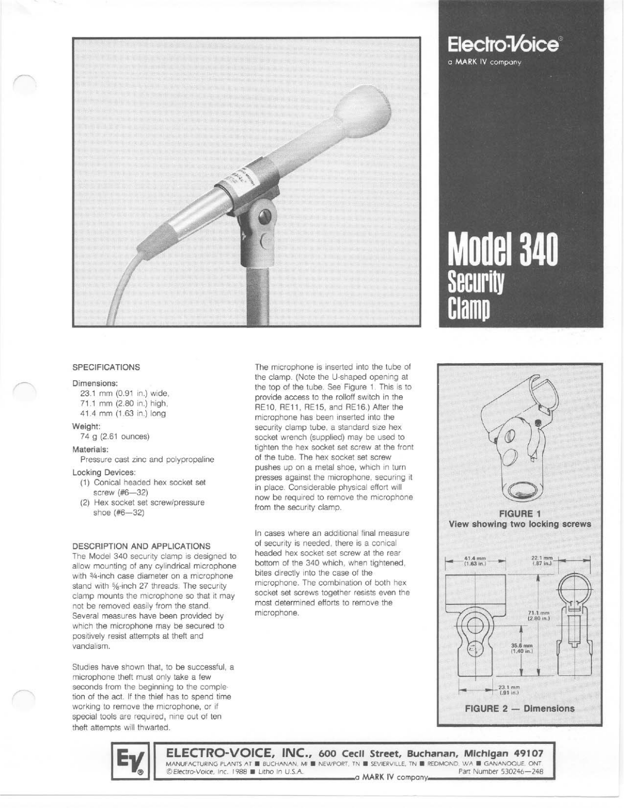 Electro-voice 340 DATASHEET