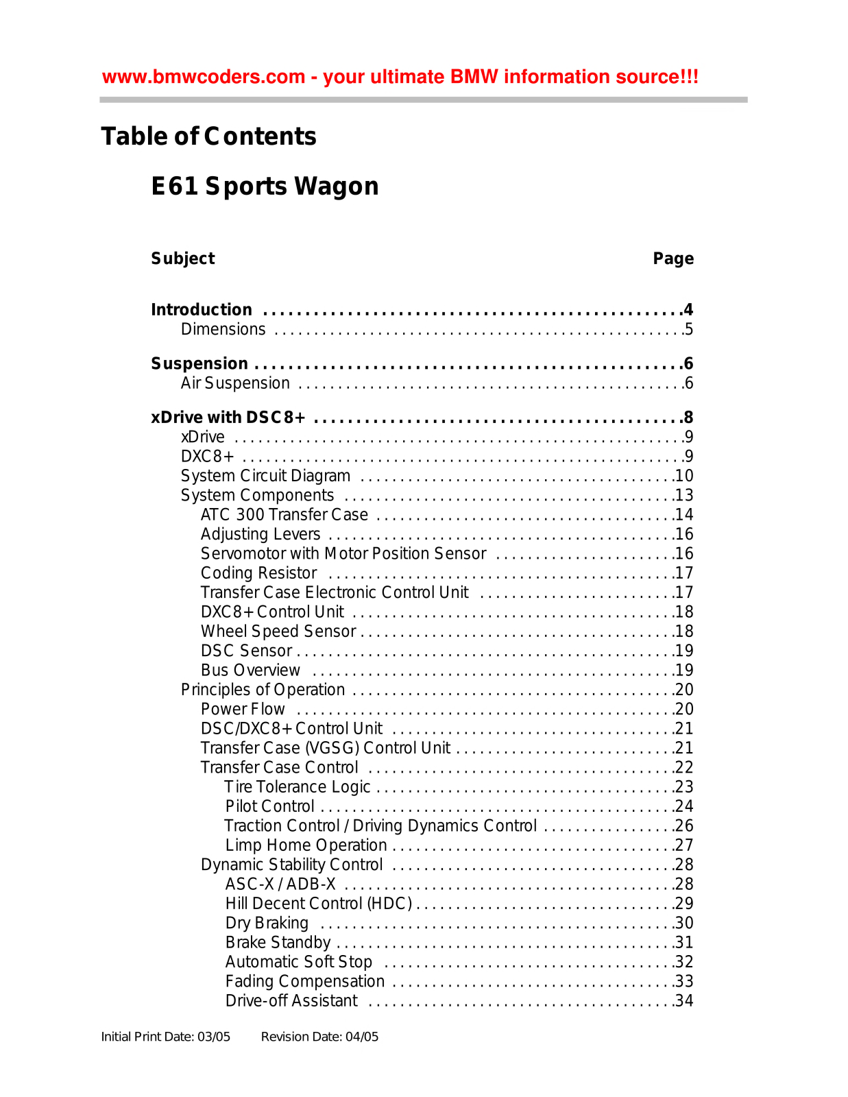 BMW E 61 S User Manual