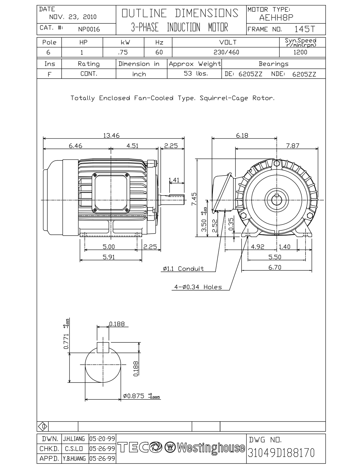 Teco NP0016 Reference Drawing