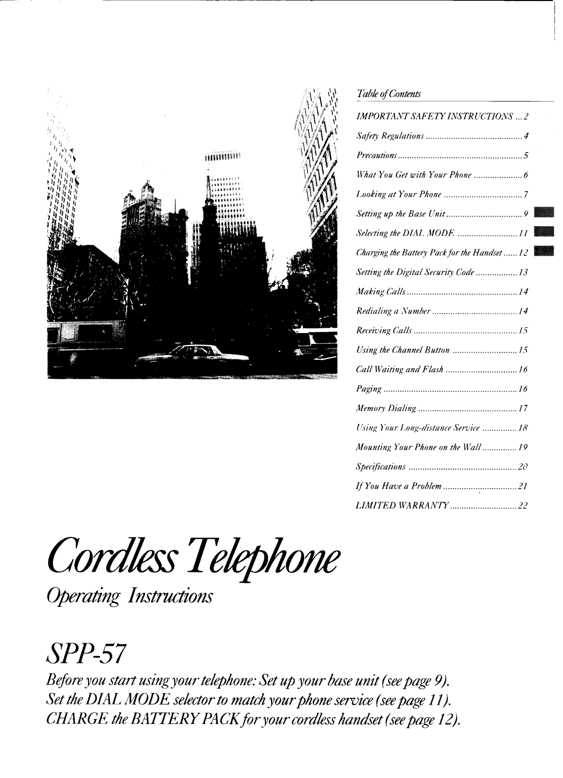 Sony SPP-57 User Manual