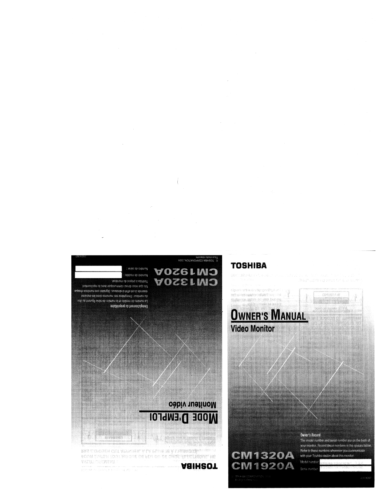 Toshiba CM1920A User Manual