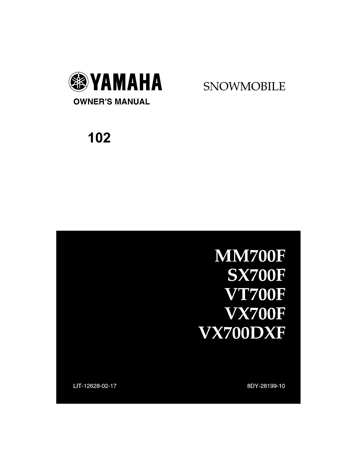 Yamaha VENTURE 600, SX700, MOUNTAIN MAX 700, VMAX 700 DELUXE, VENTURE 700 Manual