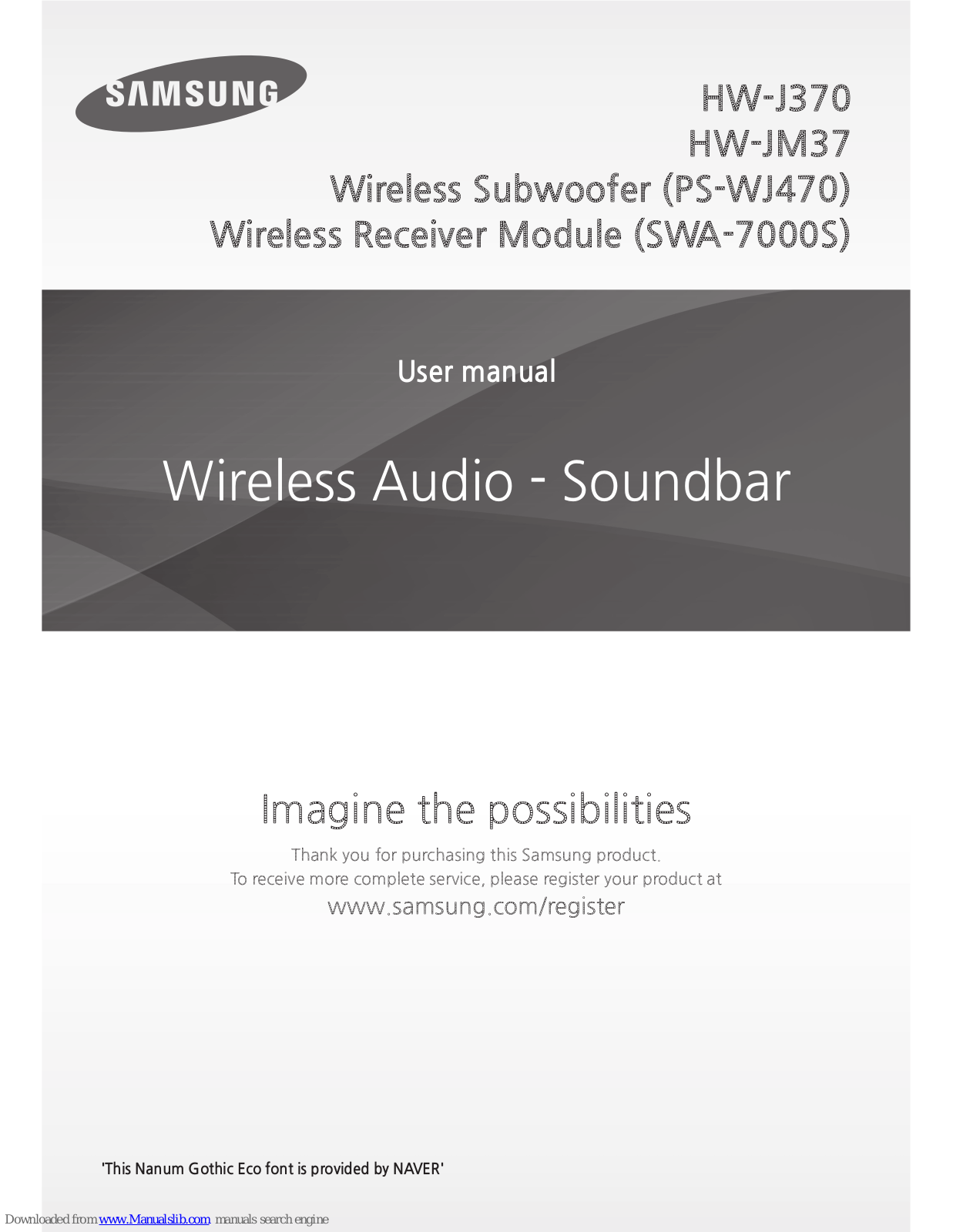 Samsung HW-JM37, SWA-7000S, PS-WJ470 User Manual