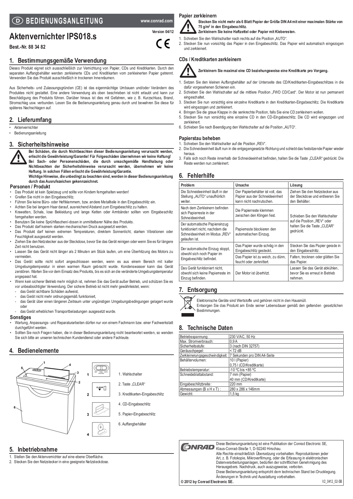 Conrad IPS018.s User Manual