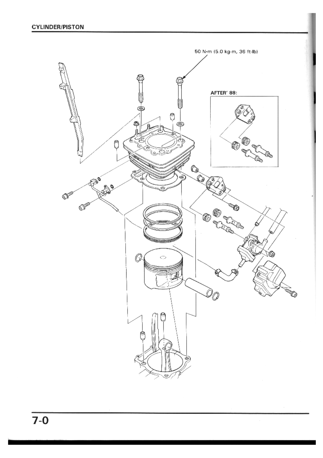 Honda 650 88-89, NX 650 88-89 Service Manual G Section 7 Cylinder piston