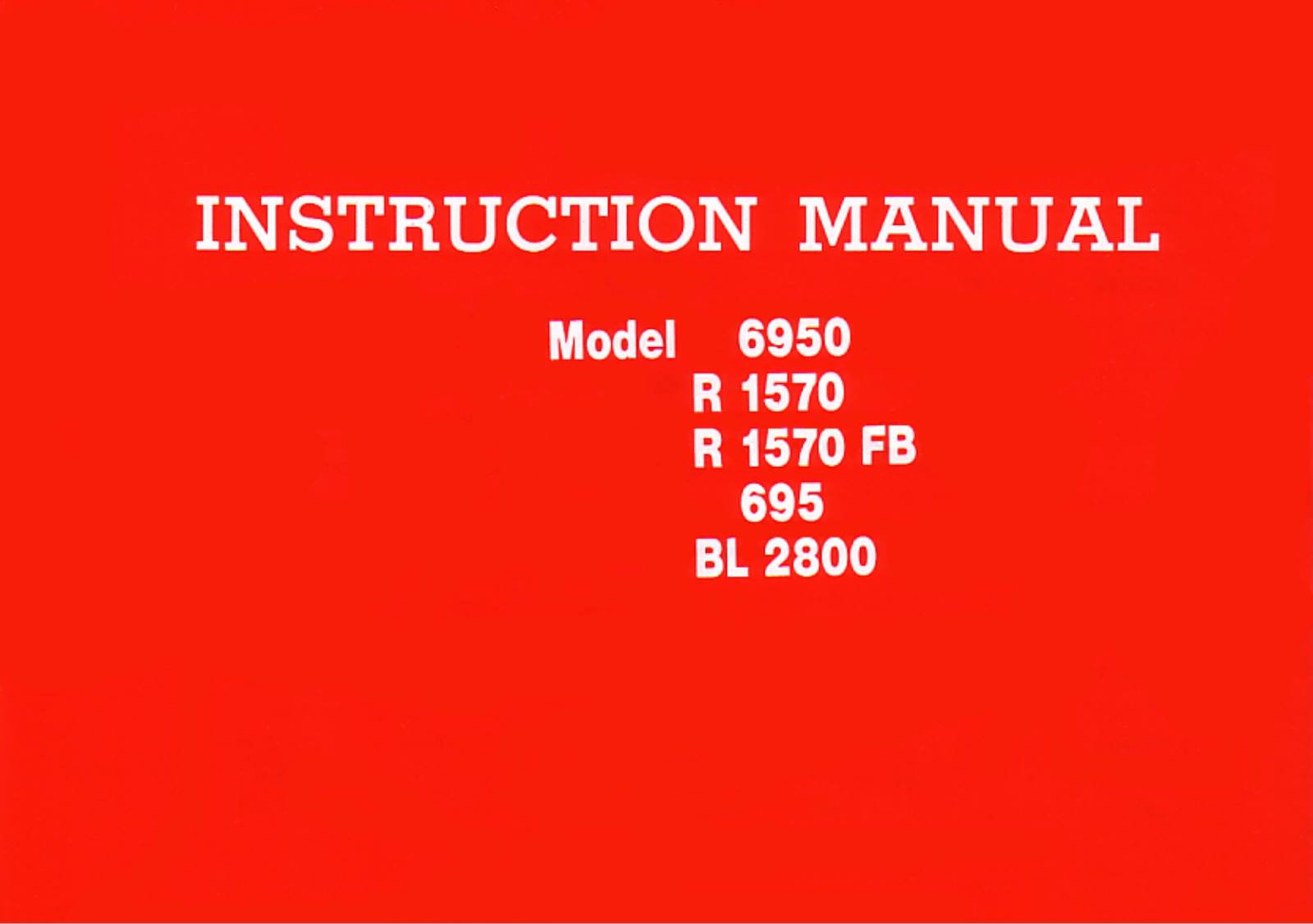 RICCAR R1570 Instruction Manual