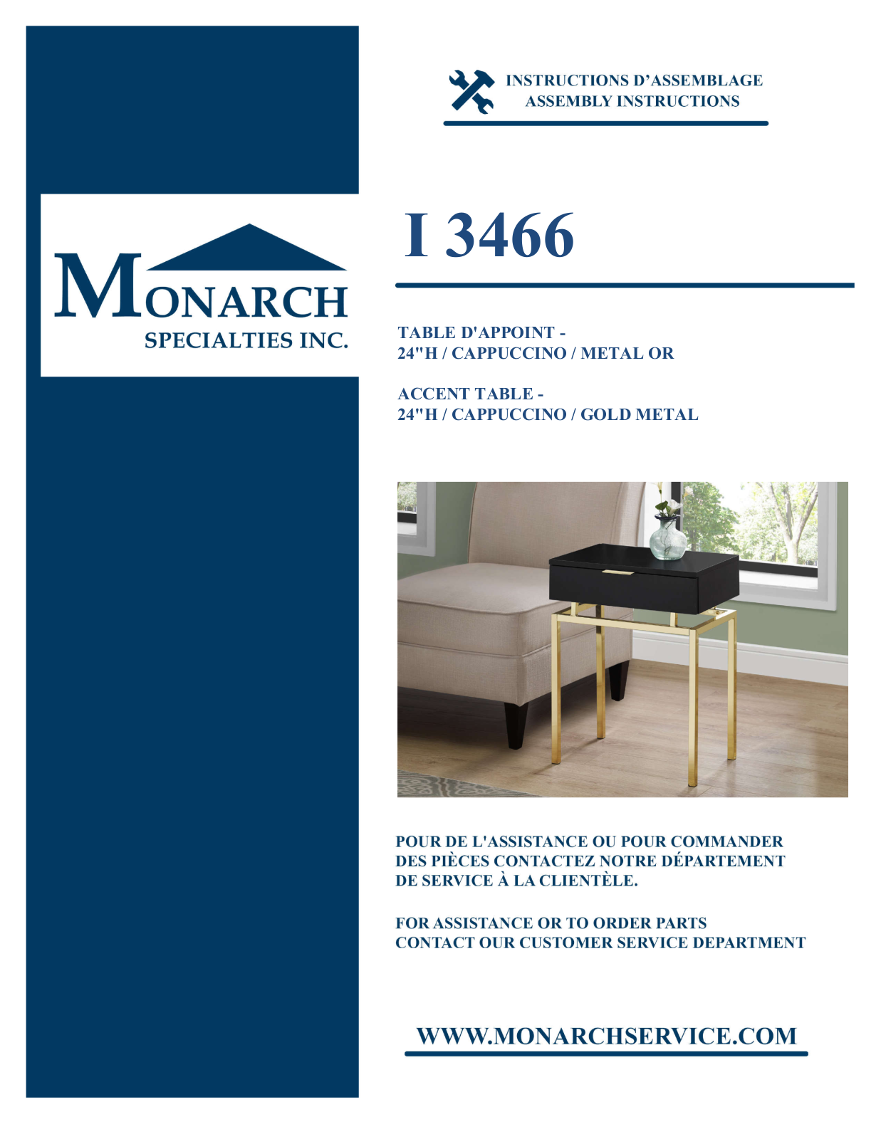 Monarch I3466 Assembly Guide