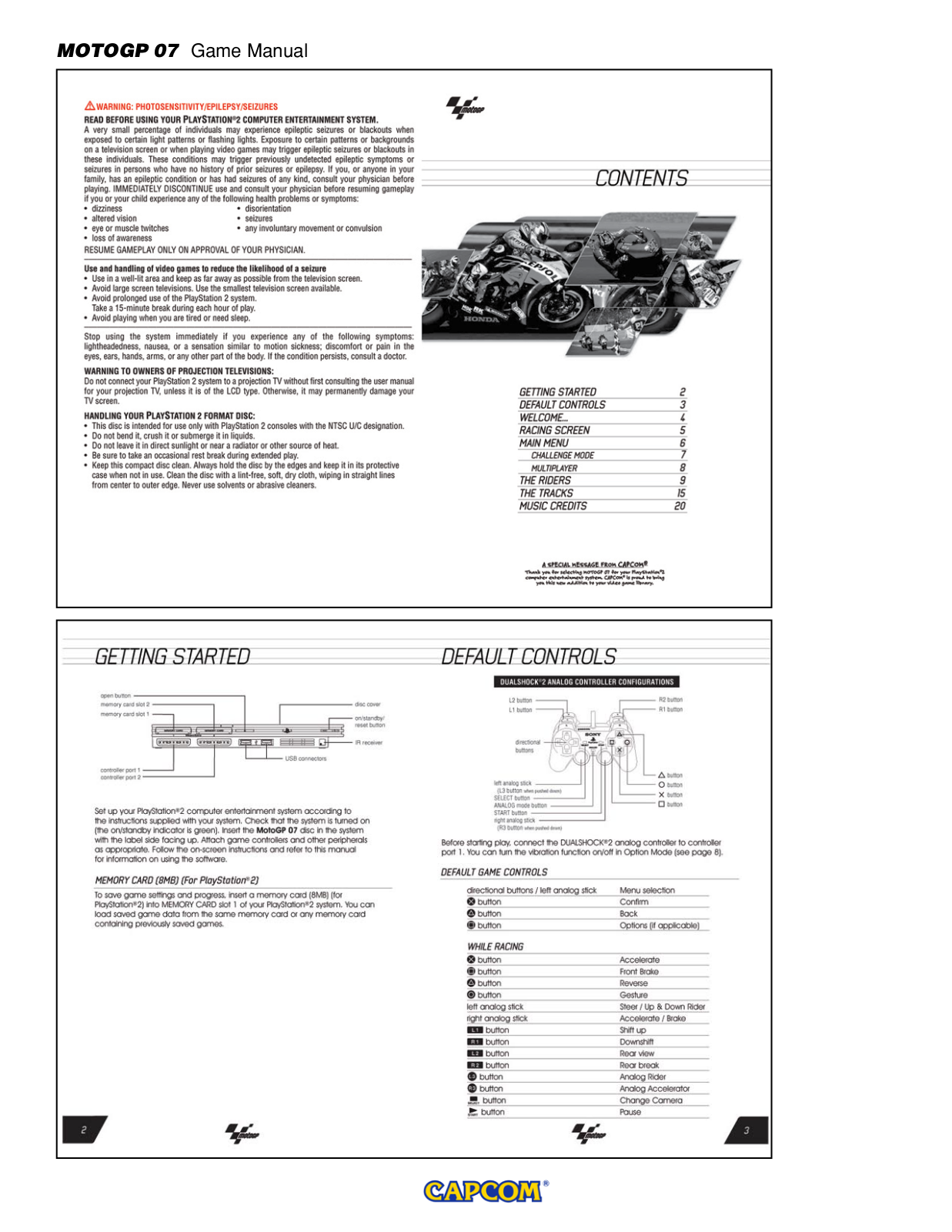 Capcom MOTOGP 07 User Manual