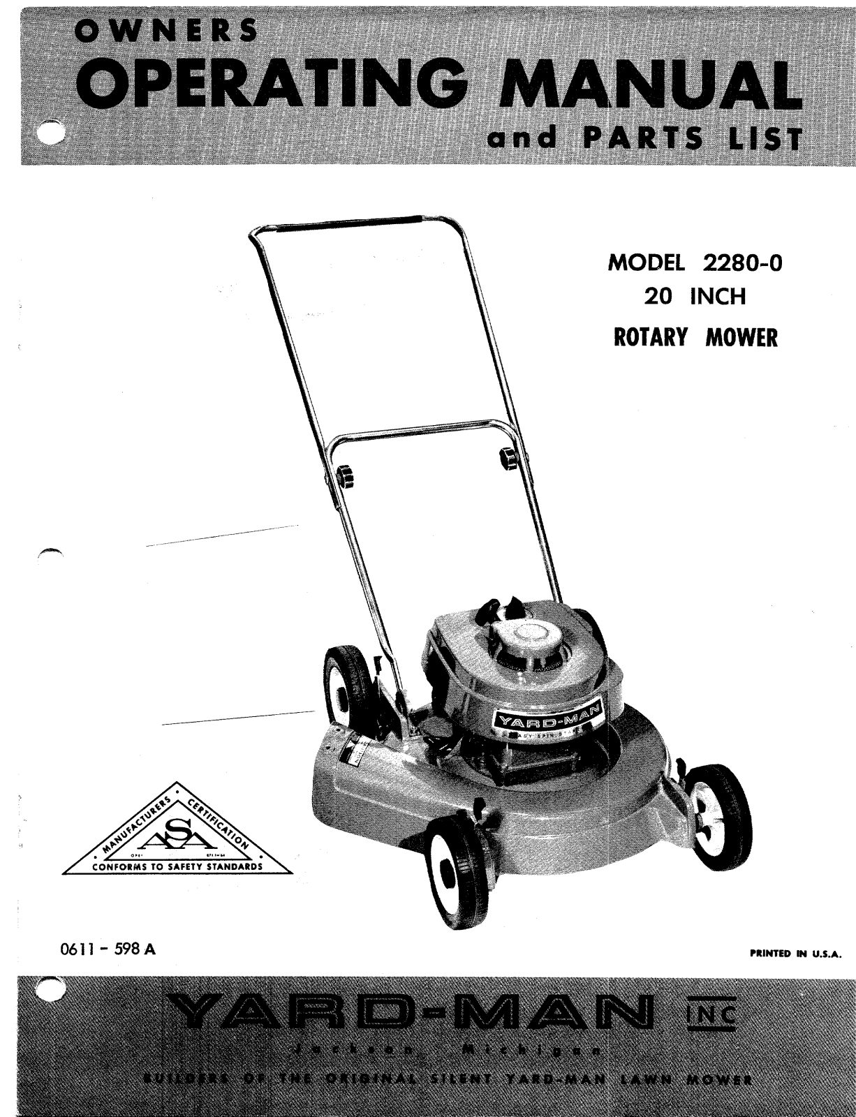 Yard-Man 2280-0 User Manual