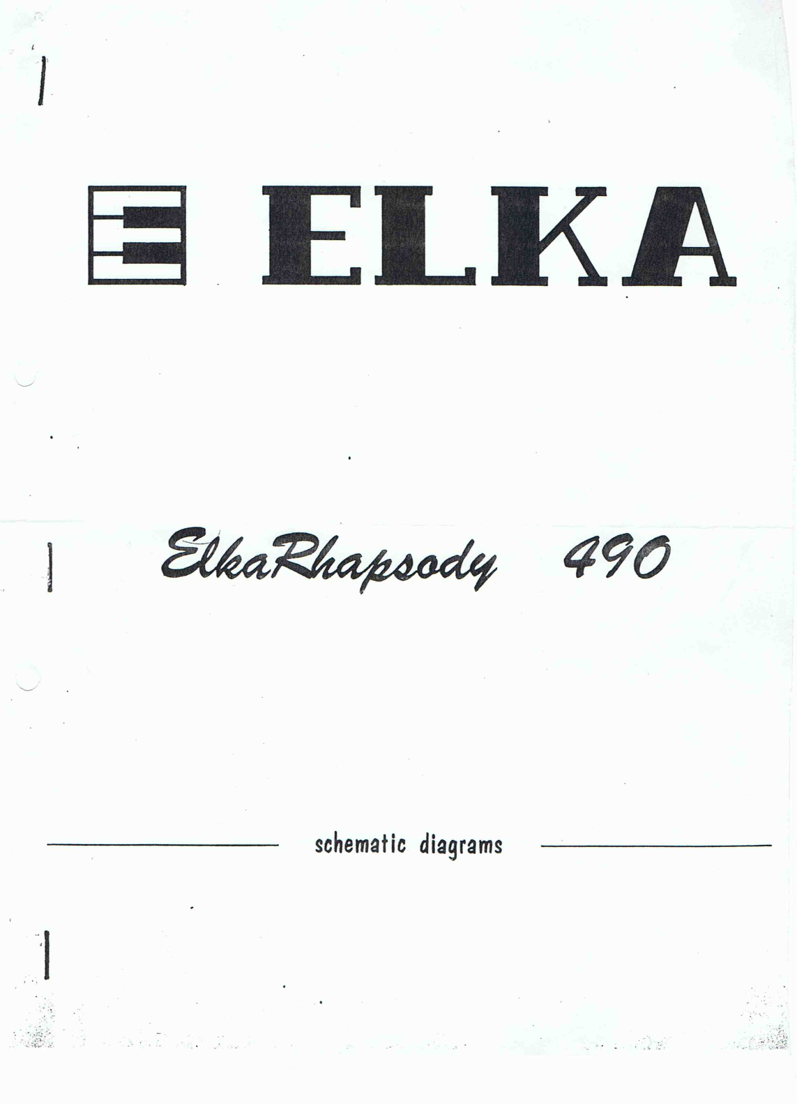 Elka Rhapsody 490 Schematics